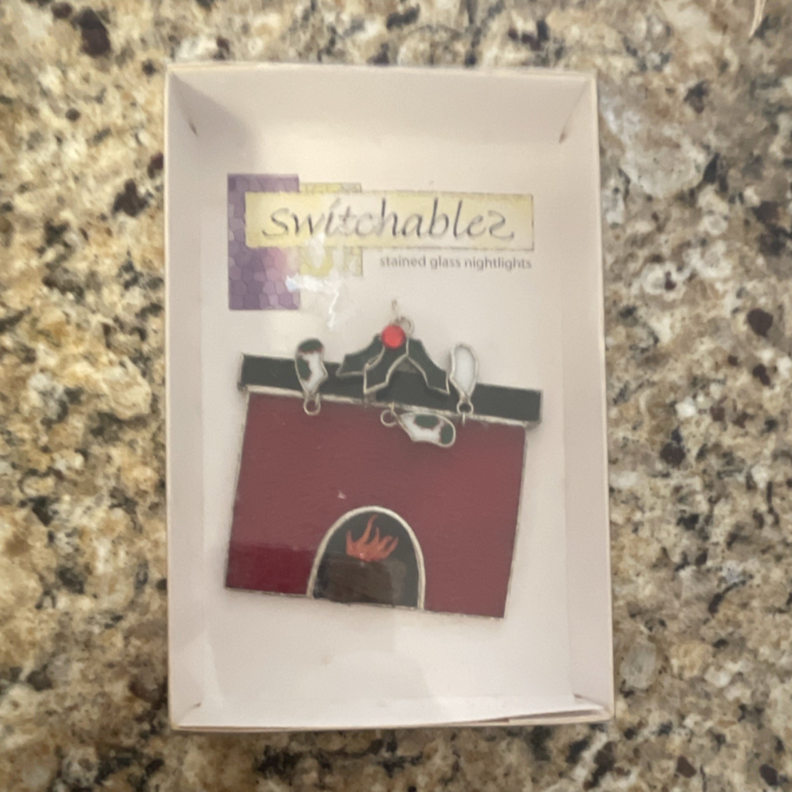 Switchables Stained Glass Night Light SW100 Fireplace Red Black White Seasonal