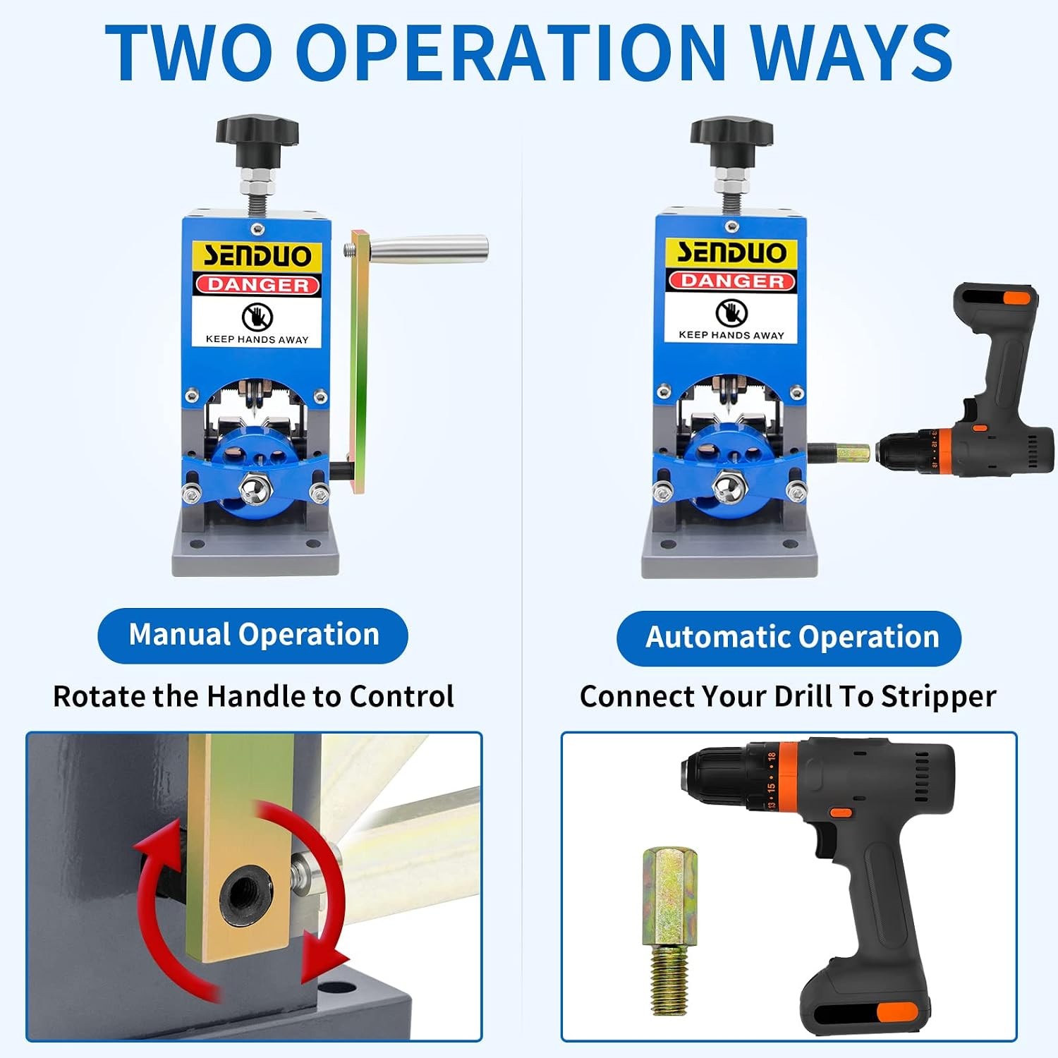 Upgraded Manual Wire Stripper Machine 0.06-1.57In,Cable Stripper Machine for Dri