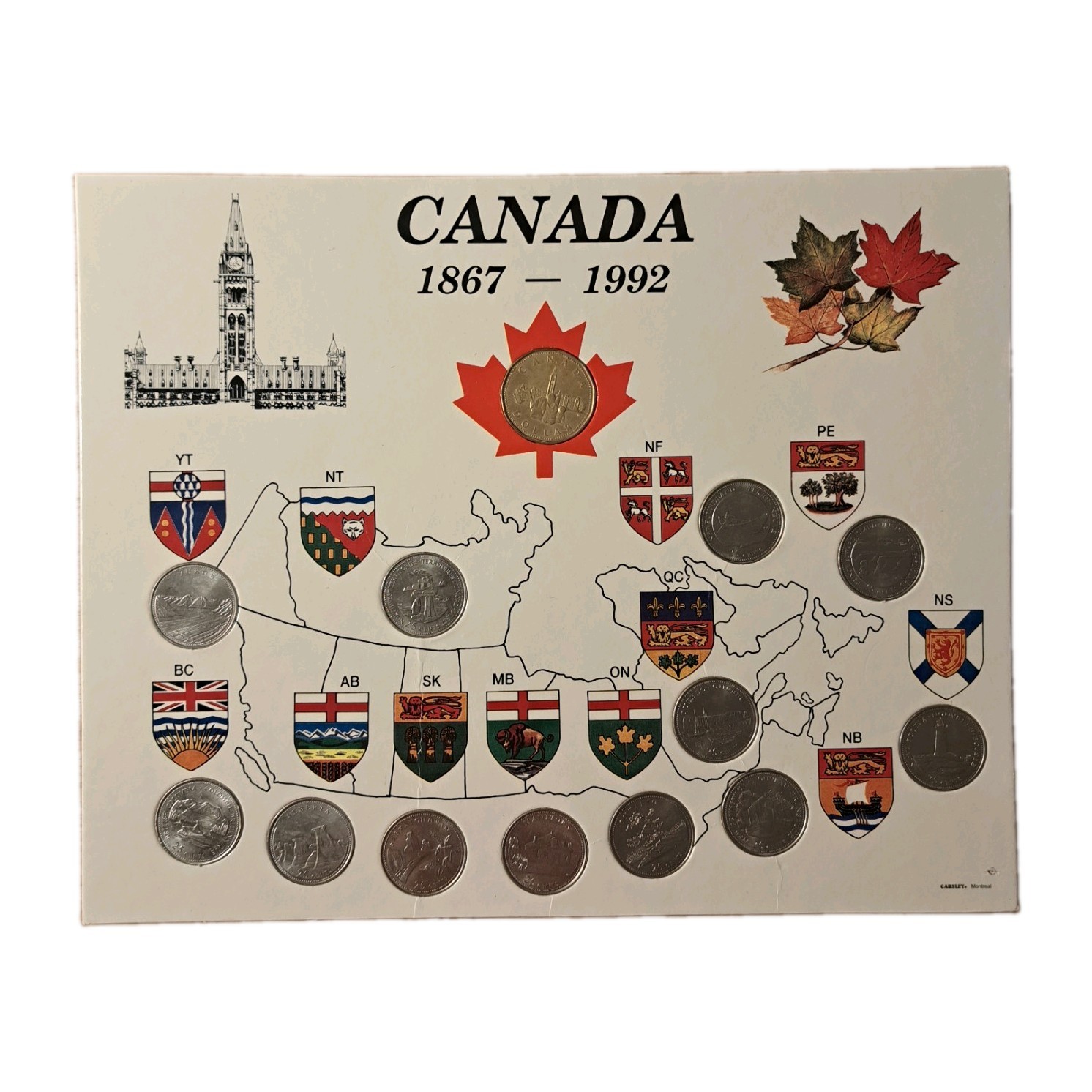 Canada Coin Set Territories/ Provinces Commemorative 25 Cents +  Doller Complete