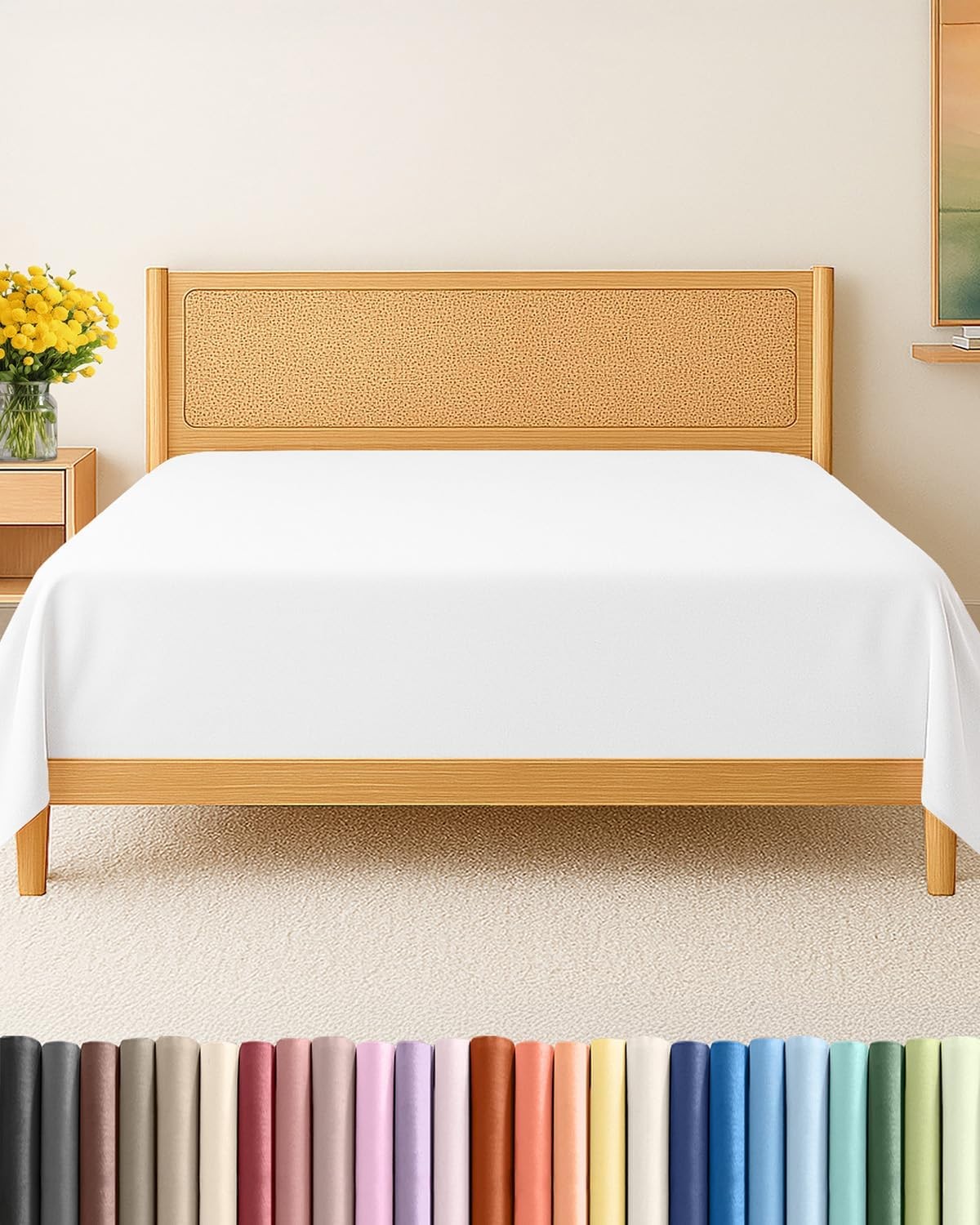 CGK Unlimited Top Flat Sheet 02 - Antique White Wrinkle Twin Single Only