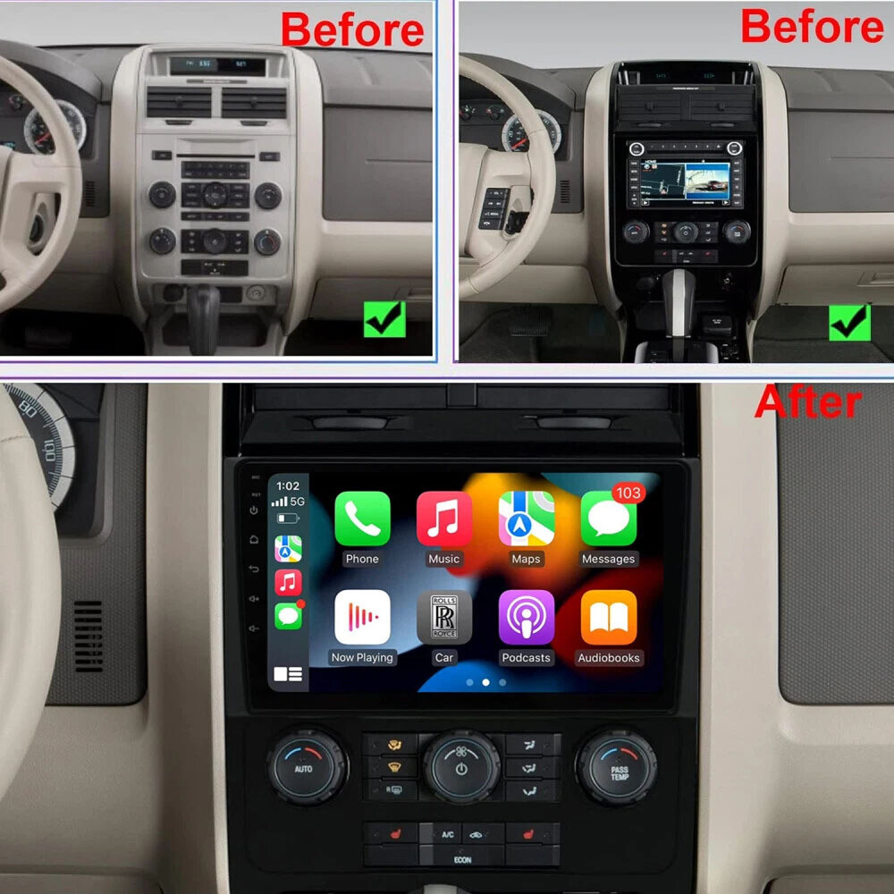 For Ford Escape 2007-2012 Carplay Android 15.0 Car Stereo Radio GPS Navi BT WiFi