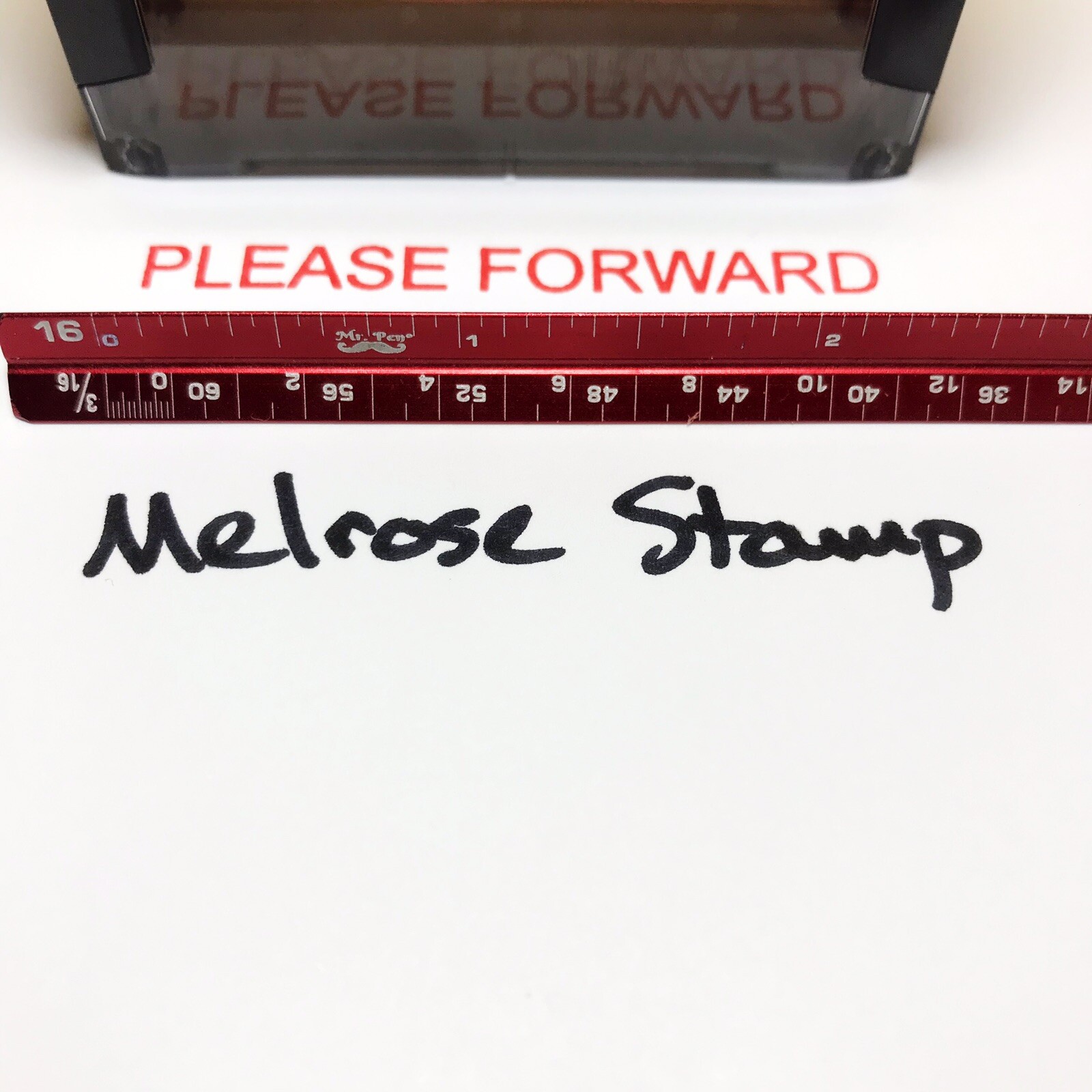 Please Forward Rubber Stamp Red Ink Self Inking Ideal 4913