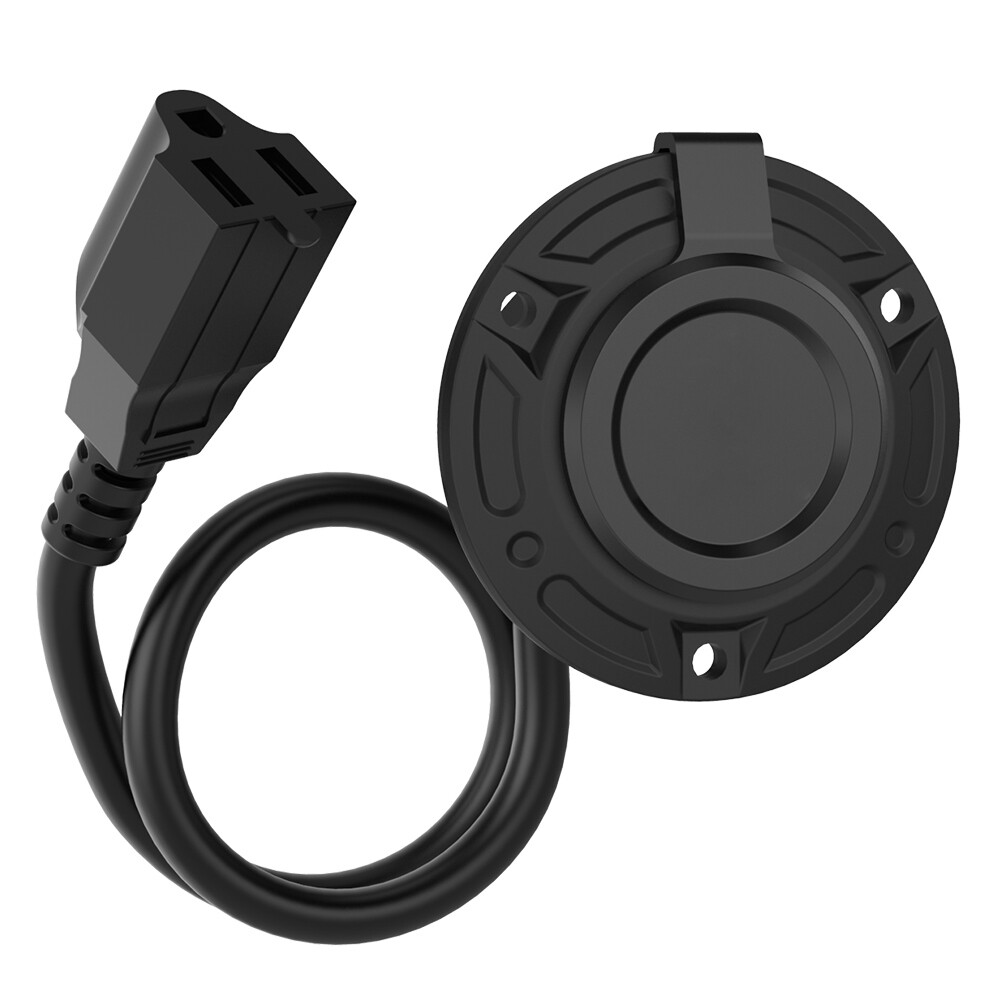 13AMP RV Power Flanged Inlet 125V AC Port Shore Power Receptacle Cord Plug USA