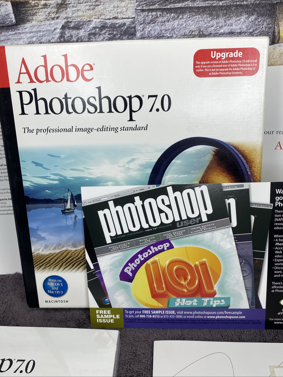 Adobe Photoshop 7.0 Full Version for Macintosh Original Big Box, Disc, Book