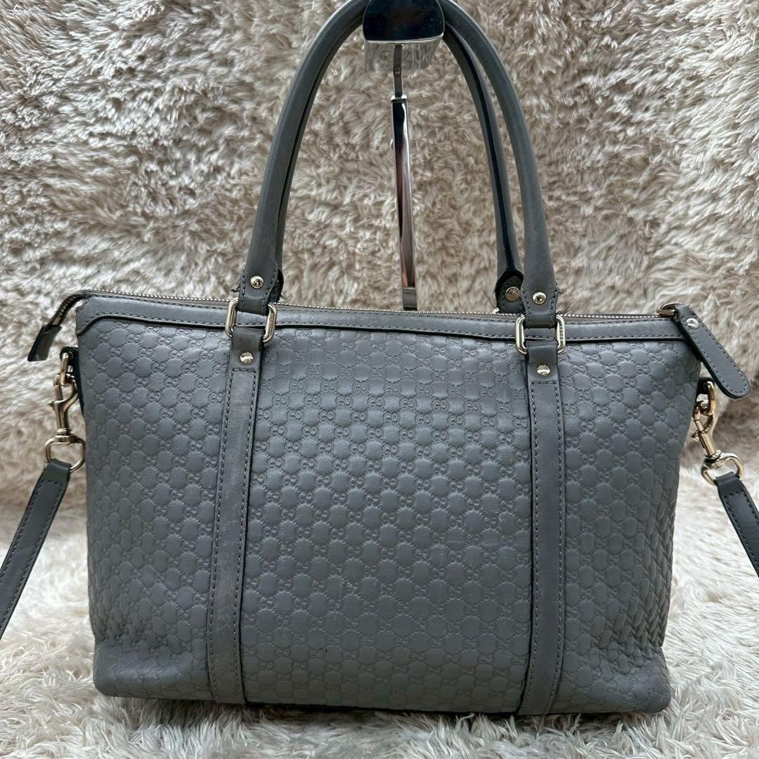 Item GUCCI 2way Tote Bag Shoulder Microshima Gray