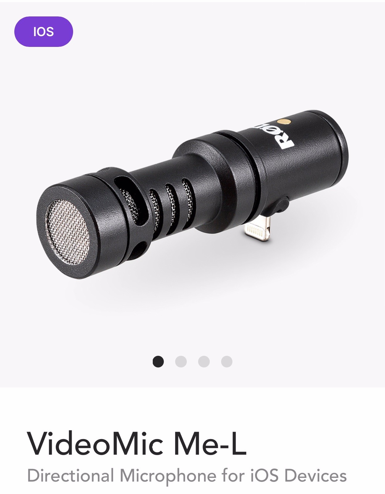 New RODE VideoMic Me-L Directional Microphone for iOS Devices