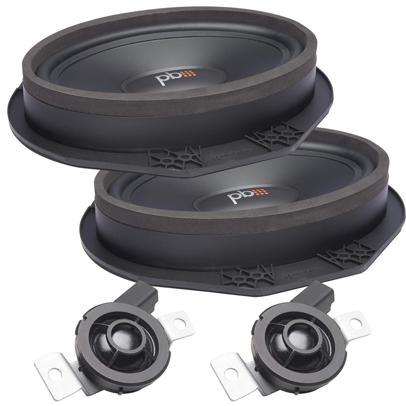 PowerBass OE69C-FD - 6x9 Ford OEM Replacement Component Speakers Kit - Black