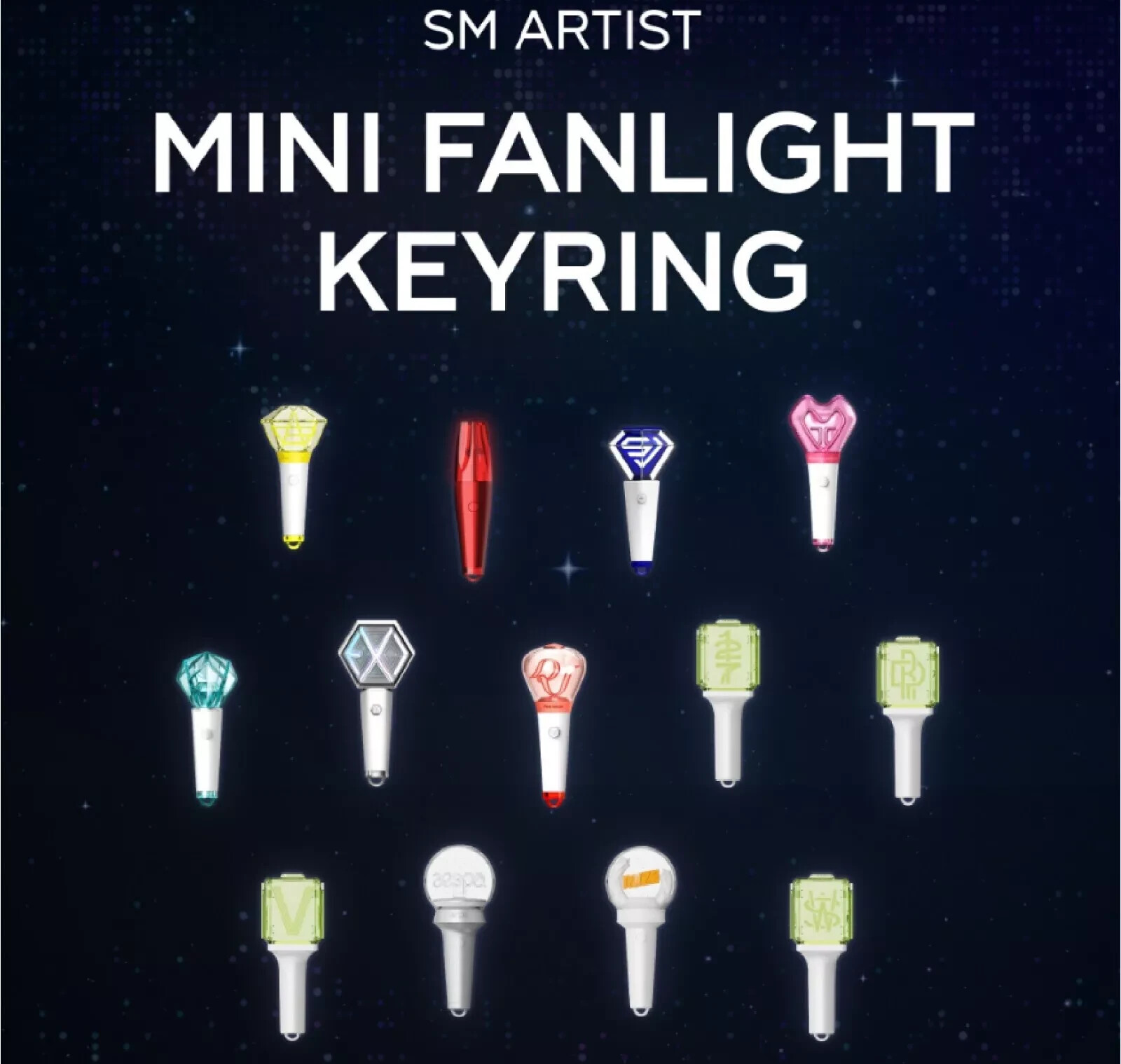 [PRE-ORDER] SM ARTIST OFFICIAL MD MINI FANLIGHT KEYRING MERCH GOODS