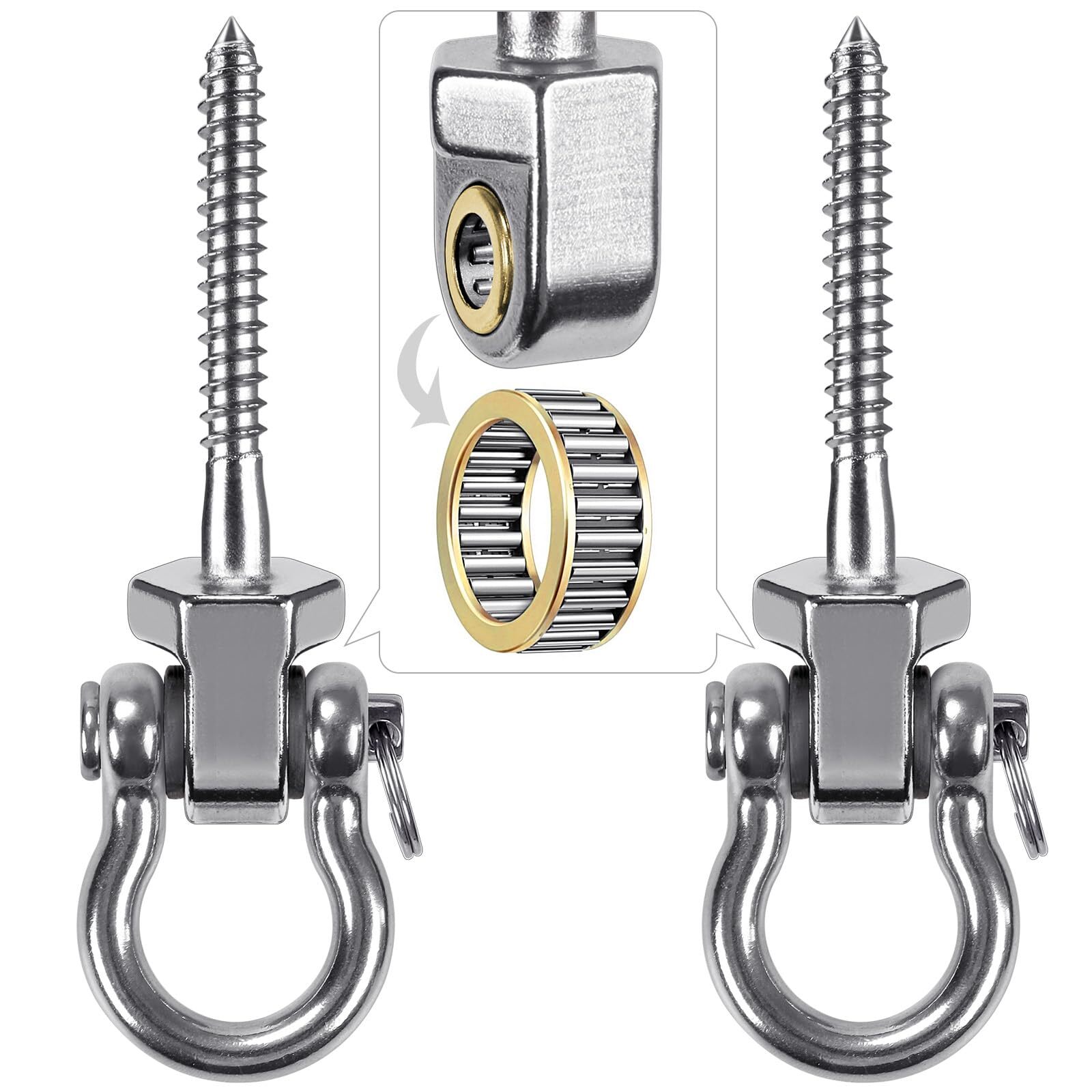 2 Pack Heavy Duty Swing Hangers with Bearings for Porch Patio Playground