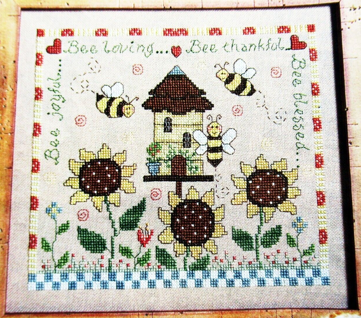 Bee Blessed Thankful Loving Bloom Spring Design CROSS STITCH PATTERNS
