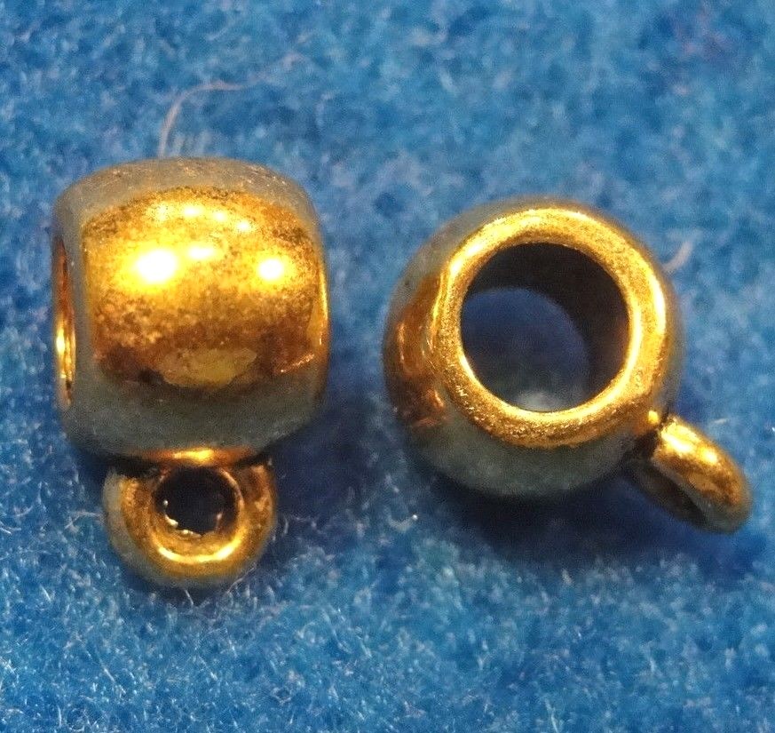 20Pcs. Tibetan Antique Gold BAILS Smooth Charm Pendant Connectors BA114