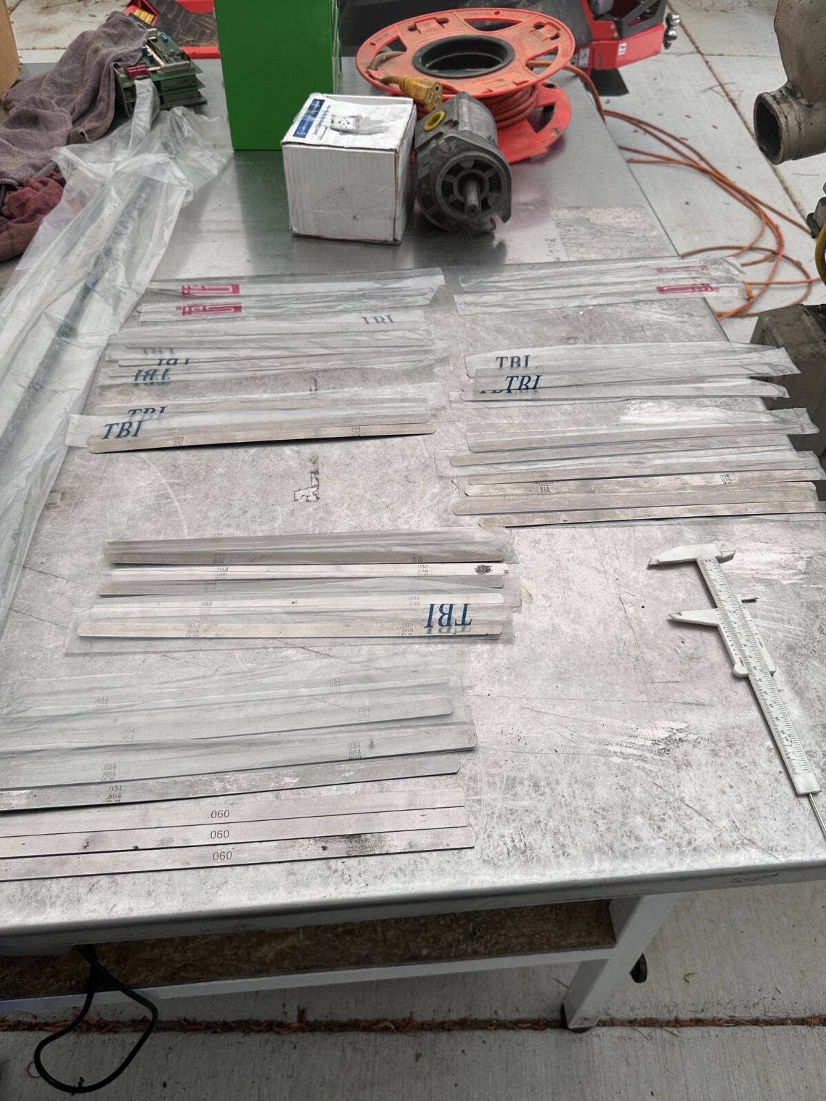 Lot of Thickness Gage/Feeler Stock 1/2" wide, 12" Long .007" to .060" - 34 Total