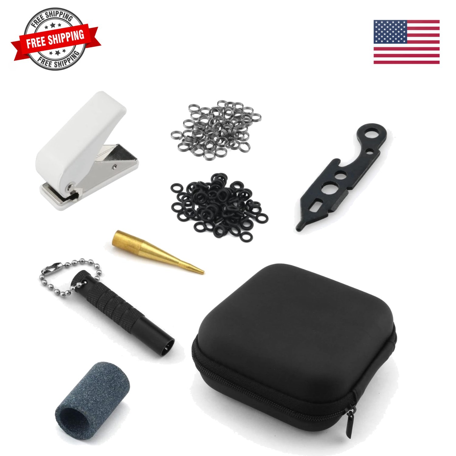 Dart Tool Kit - 50x Rubber Rings 50x Metal Washers with Dart Wrench Tool, Fli...