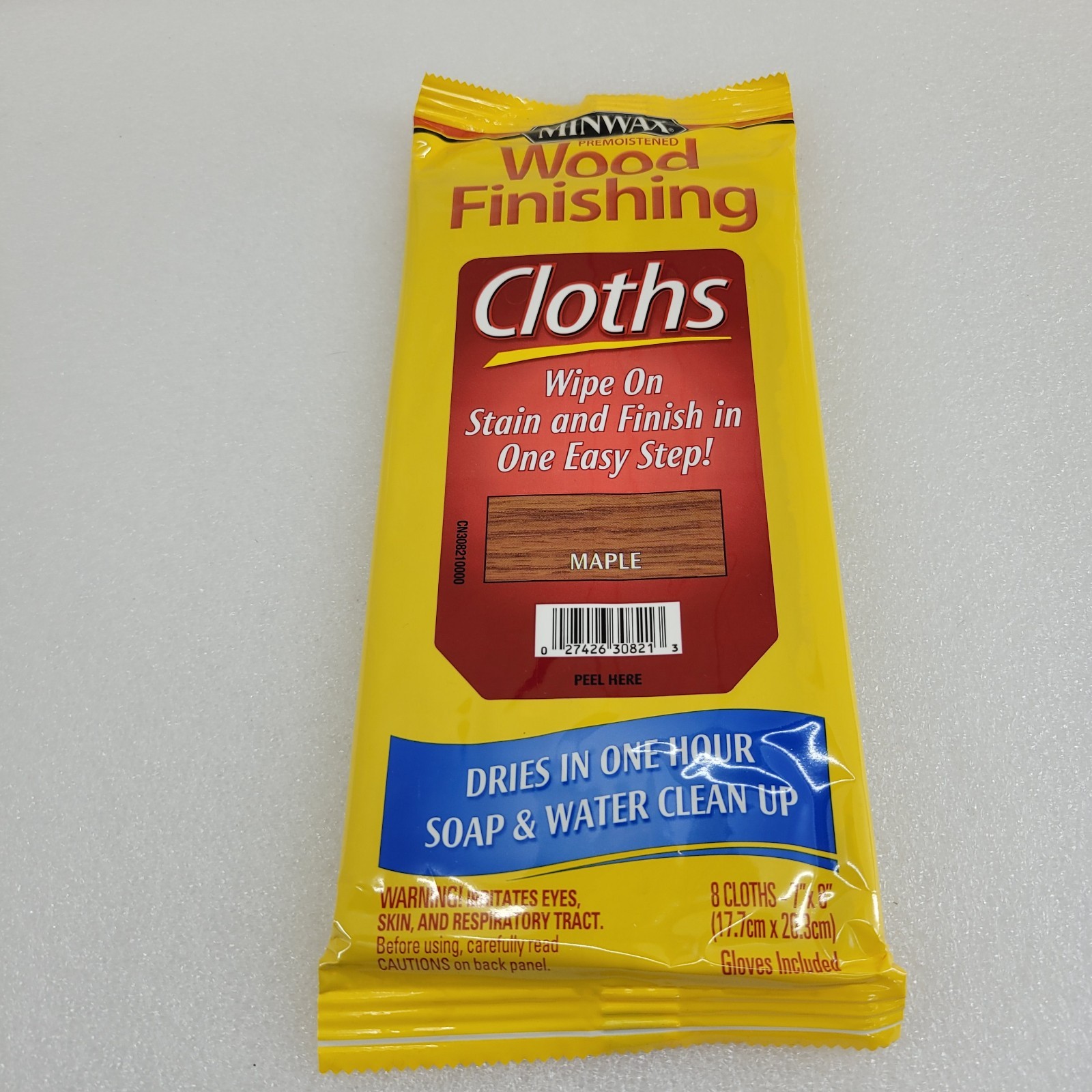 Minwax Wood Finishing MAPLE Wipe On Stain & Finish Cloths 8ct New