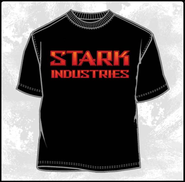 Marvel Comics Iron Man Stark Industries Black Adult T-Shirt SIZE LARGE UNWORN