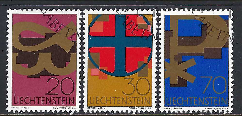 Liechtenstein - 1967 3v. CTO NH  Christian Symbols Religion