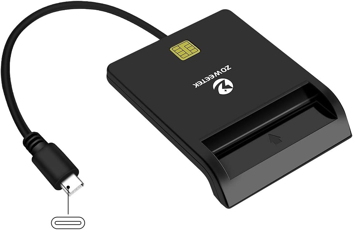 ZOWEETEK Type C CAC Reader, Smart CAC Card Reader USB C for DOD Military Common
