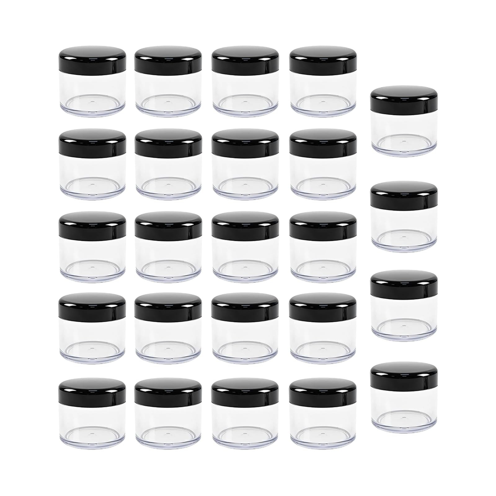 24 Pcs 15ml/0.5oz Small Travel Containers Clear Plastic Cosmetic Jar Refillab...