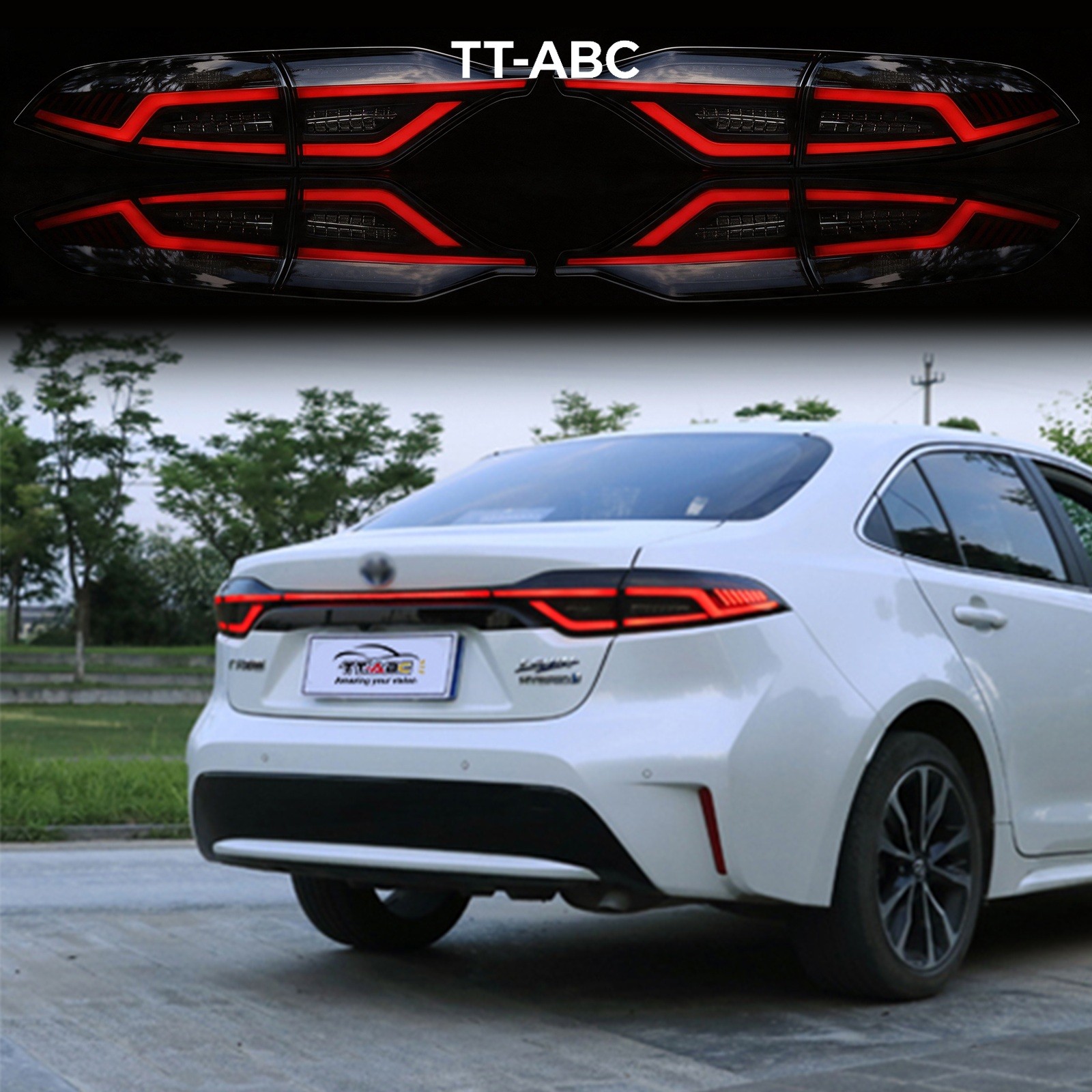 LED Smoked Sequential Tail Lights For Toyota Corolla Sedan 2020-2026 w/Trunk Lid