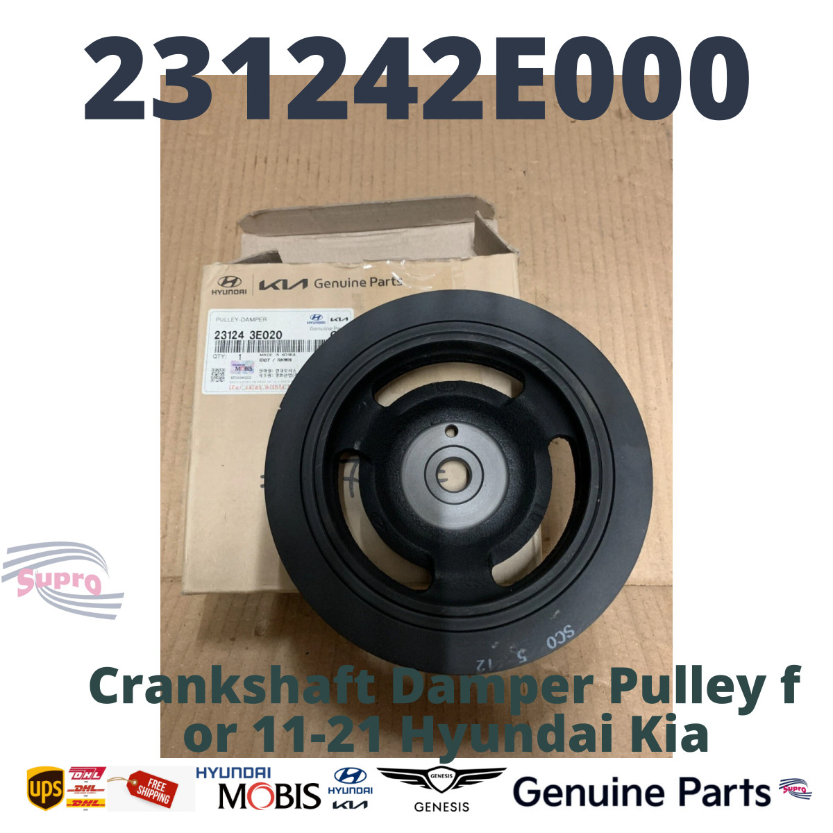 GENUINE OEM| Hyundai KIA Crankshaft Damper Pulley 231242E000