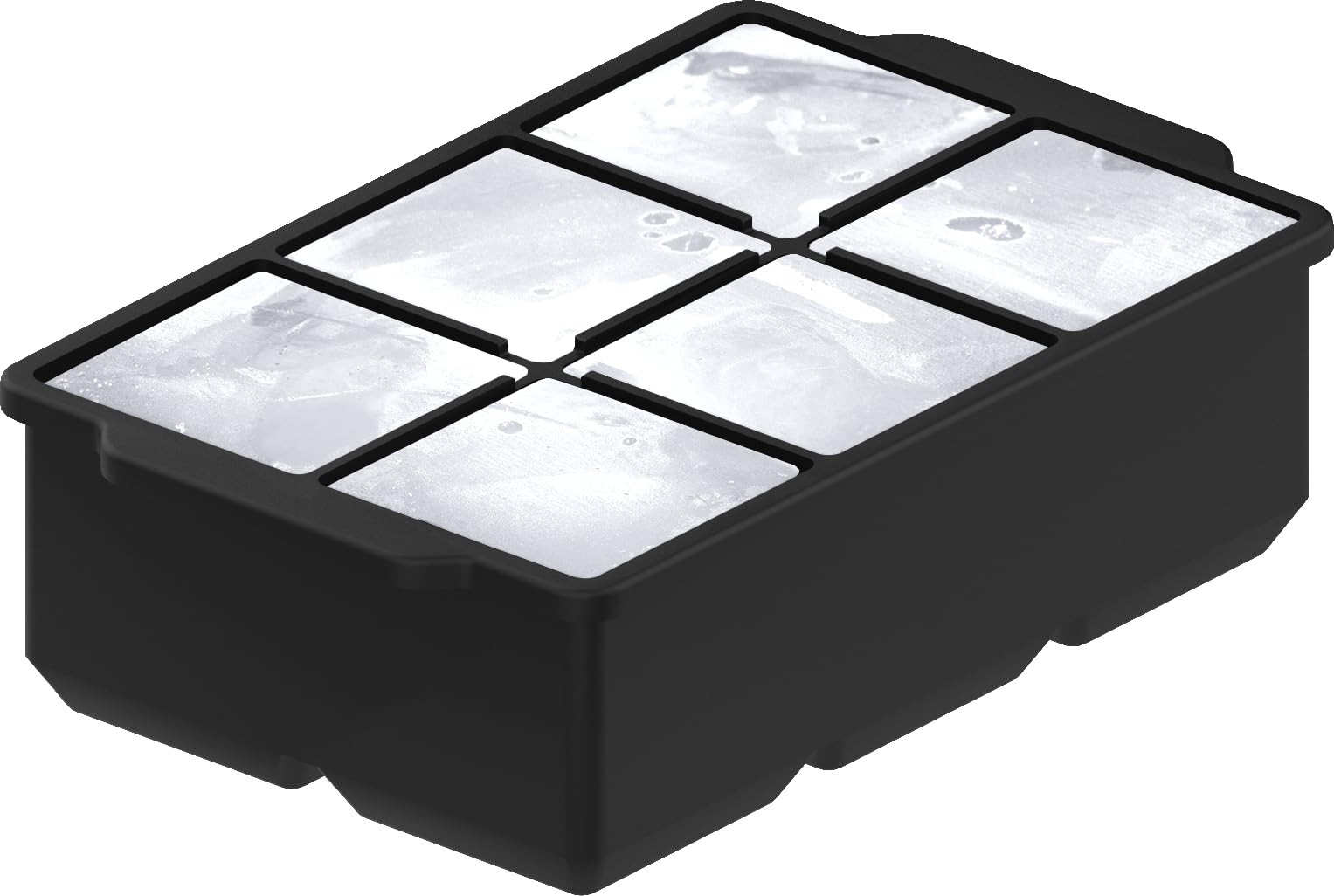 Large Silicone Ice Cube Tray (2-Pack), Easy Release 2-Pack, Black