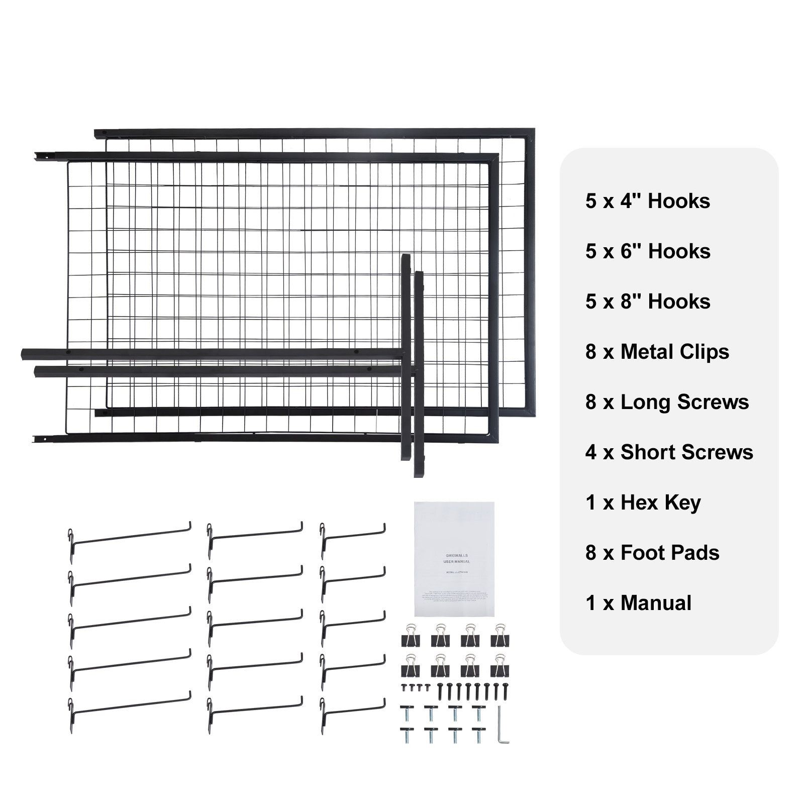 2' x 5.6' Grid Wall Panels Tower, 2 Packs Wire Gridwall Display Racks