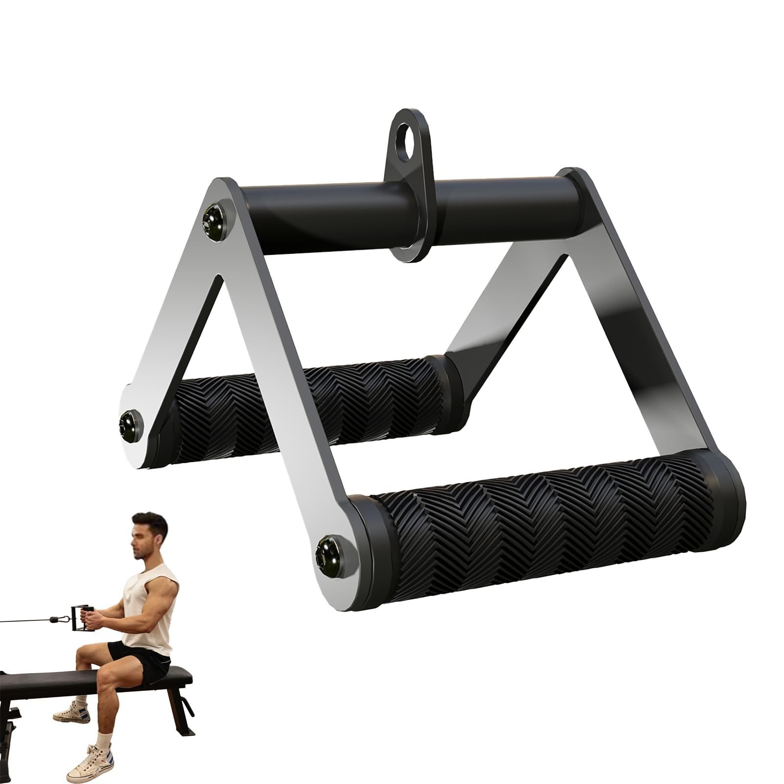Fitarc Double D Row Handle Cable Attachments for Gym, Non-Slip V Bar Attachme...