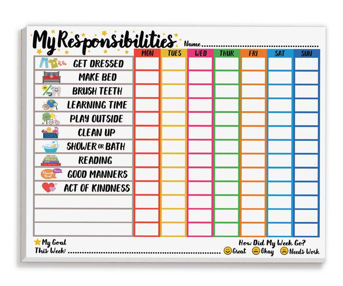 Responsibility Chart for Kids Ages 3 4 5 and 6 - My Responsibility Weekly Cho...