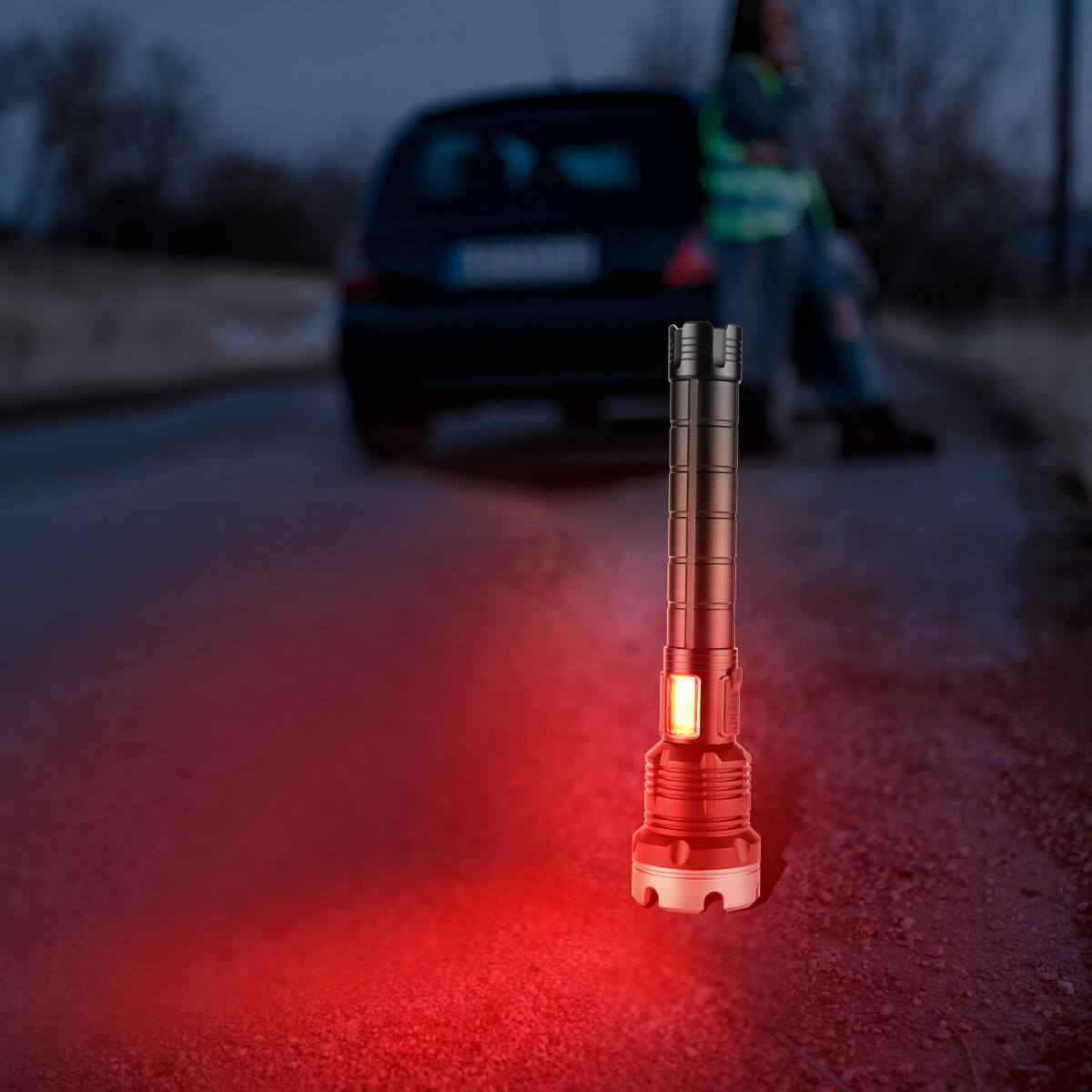 Super Bright XHP90 LED+COB Tactical Flashlight Rechargeable USB Zoom Torch Light