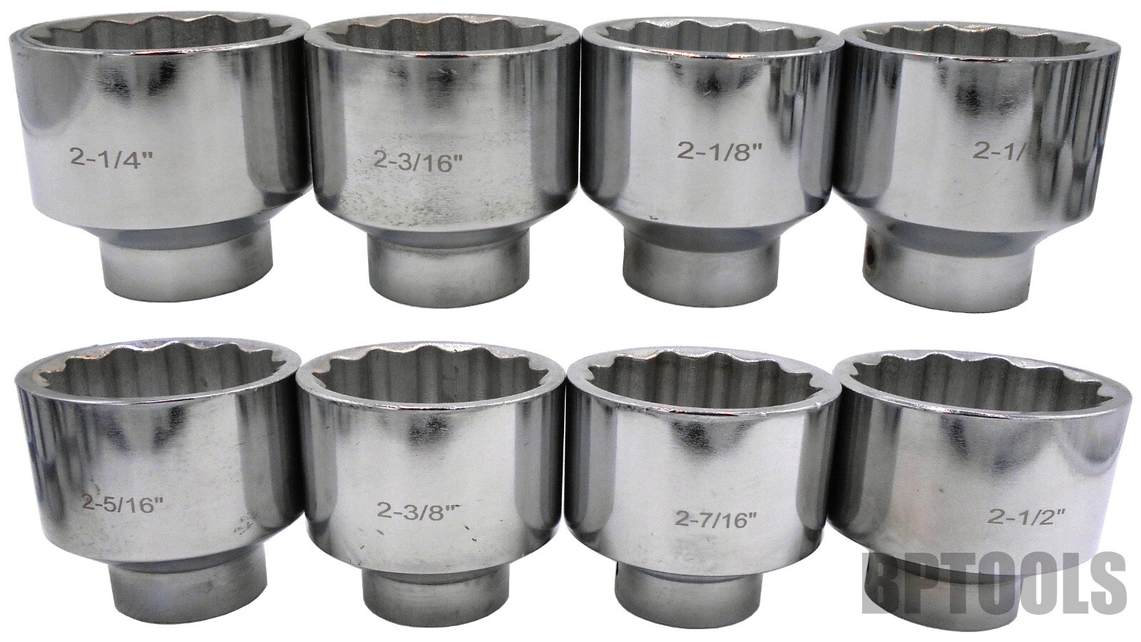 8pc 3/4" Drive Add On Socket Set 12 Point Chrome Plated 2-1/16" to 2-1/2"