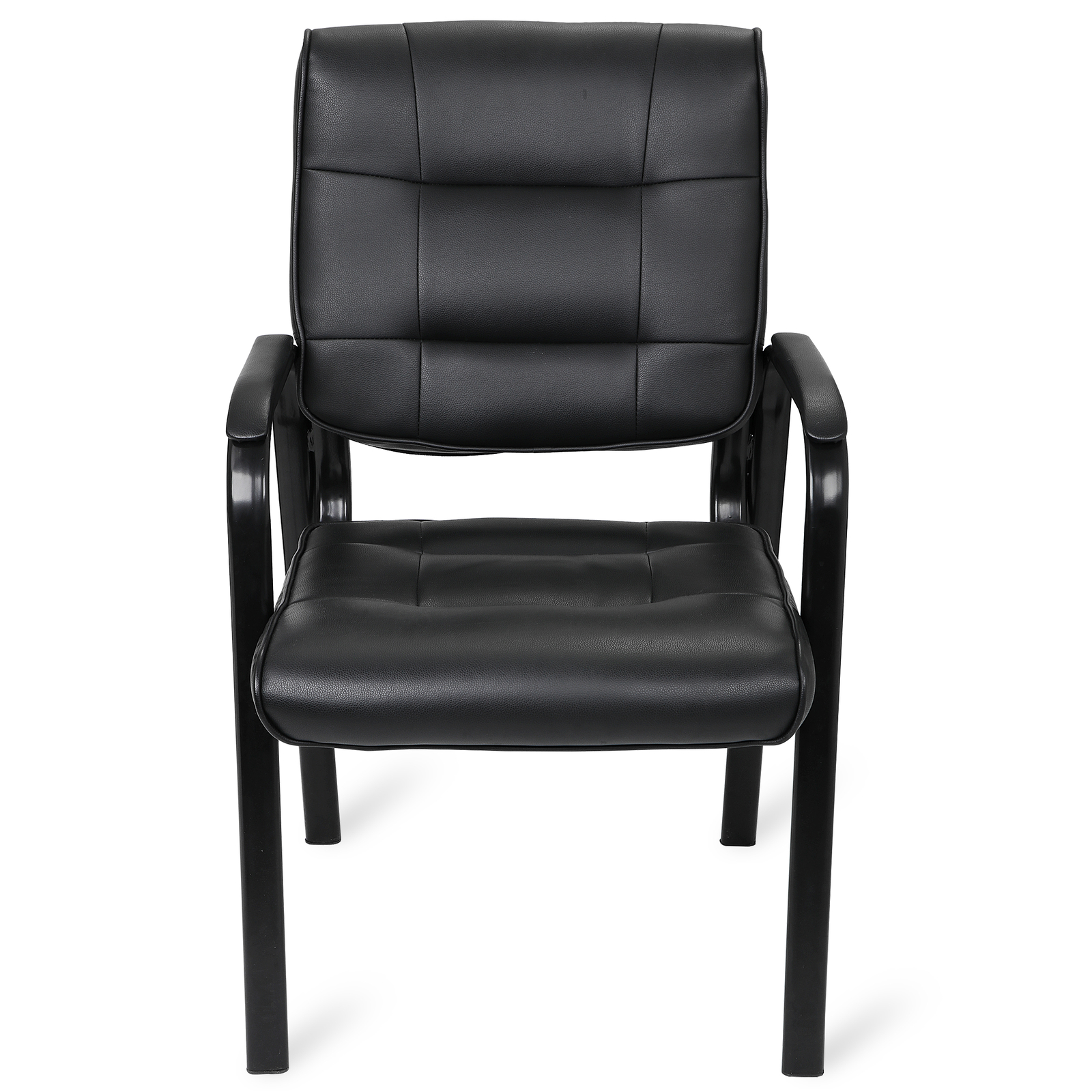 Office Guest Chair Leather Executive Reception Wating Room Chair W/ Metal Frame