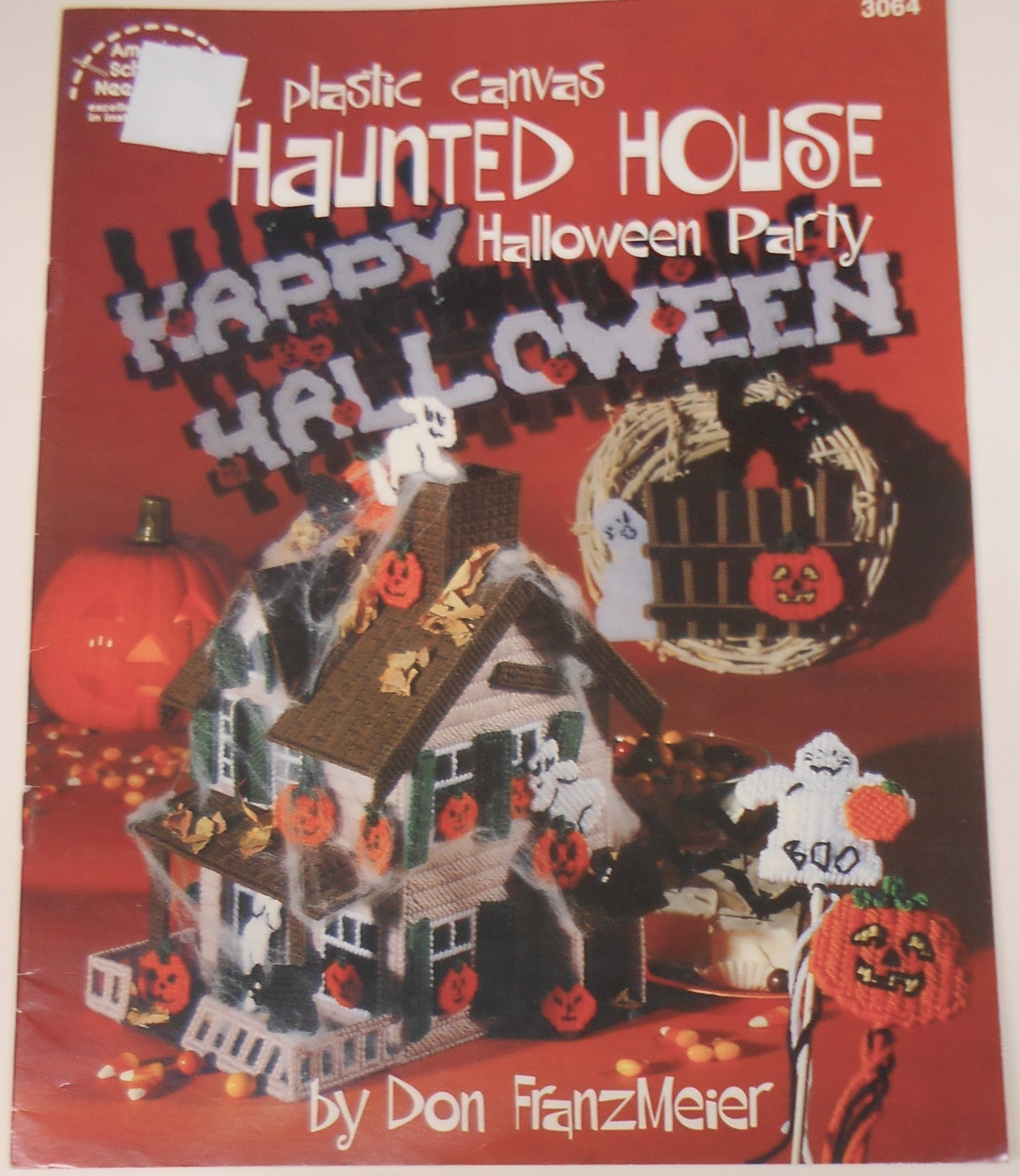Plastic Canvas Pattern Book Haunted House Halloween Party Decor -Don Franzmeier