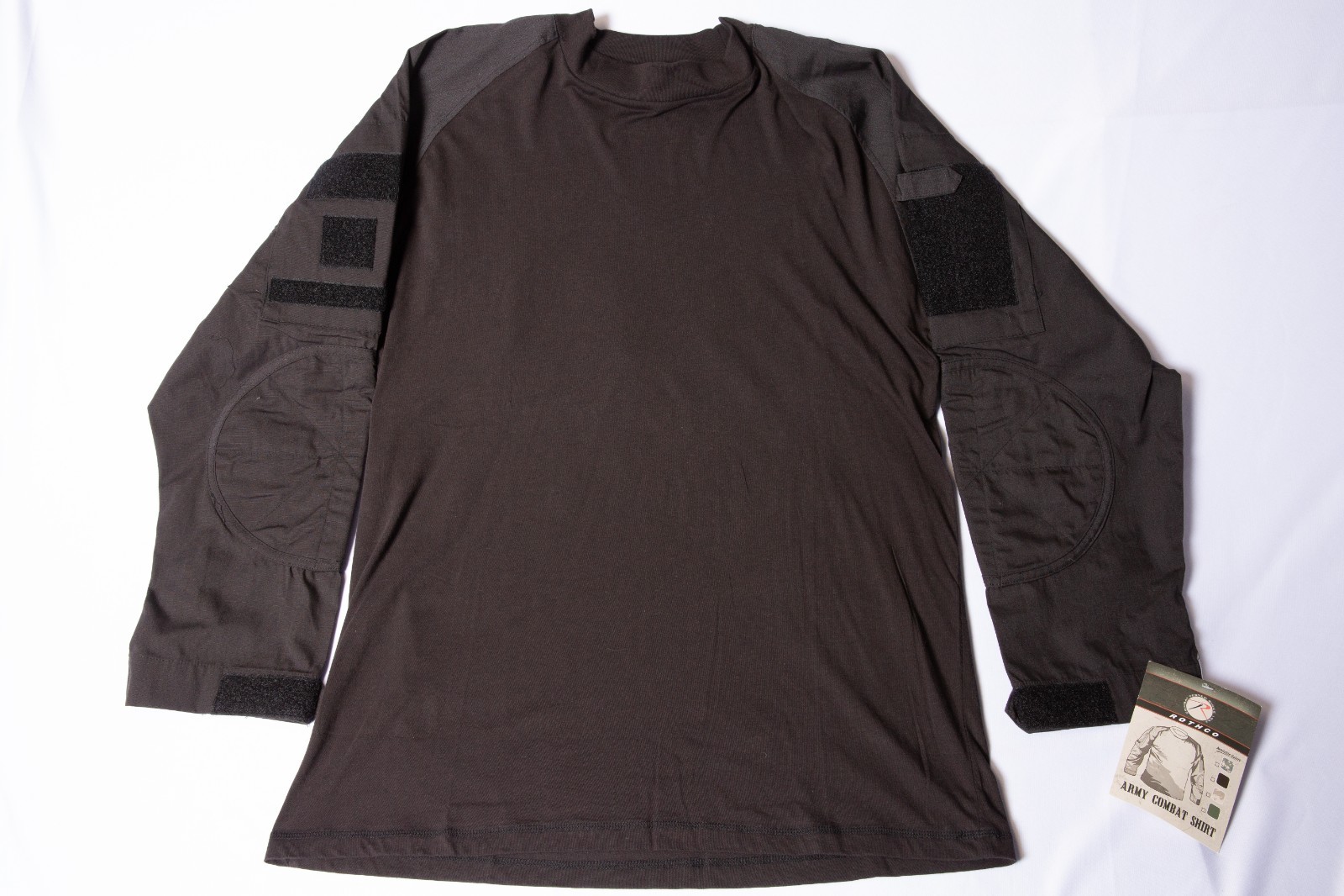 NEW Rothco Army Combat Shirt Tactical Long Sleeve Black NWT Large