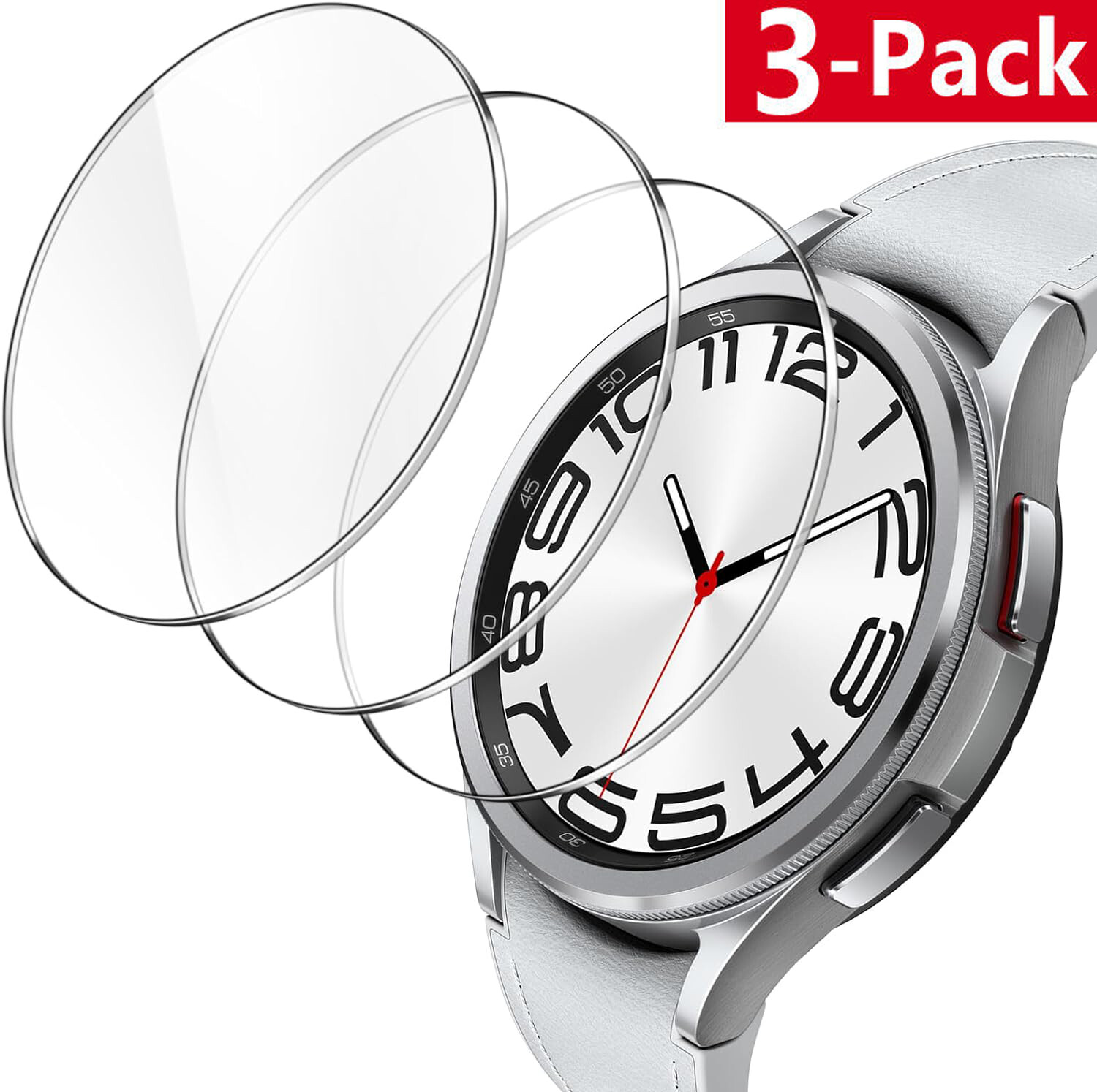 3x Glass Screen Protector for Samsung Galaxy Watch 4/5/6/7/8 40/44 Classic 43/47