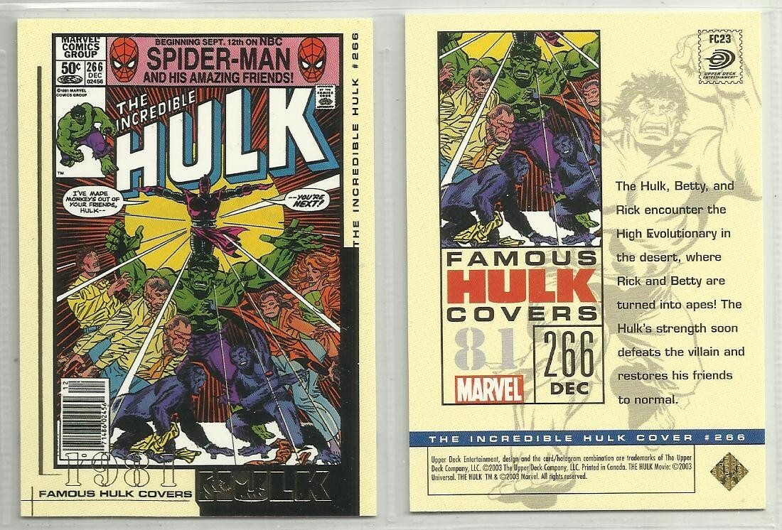 2003 The Incredible Hulk (Upper Deck) FAMOUS COVERS "Parallel Chase Card" #FC23