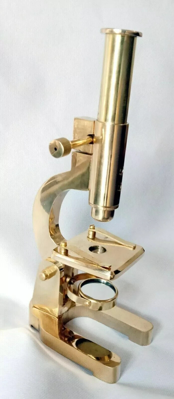 Antique Vintage Style Solid Brass Microscope Student Microscope 9" Decor Gift