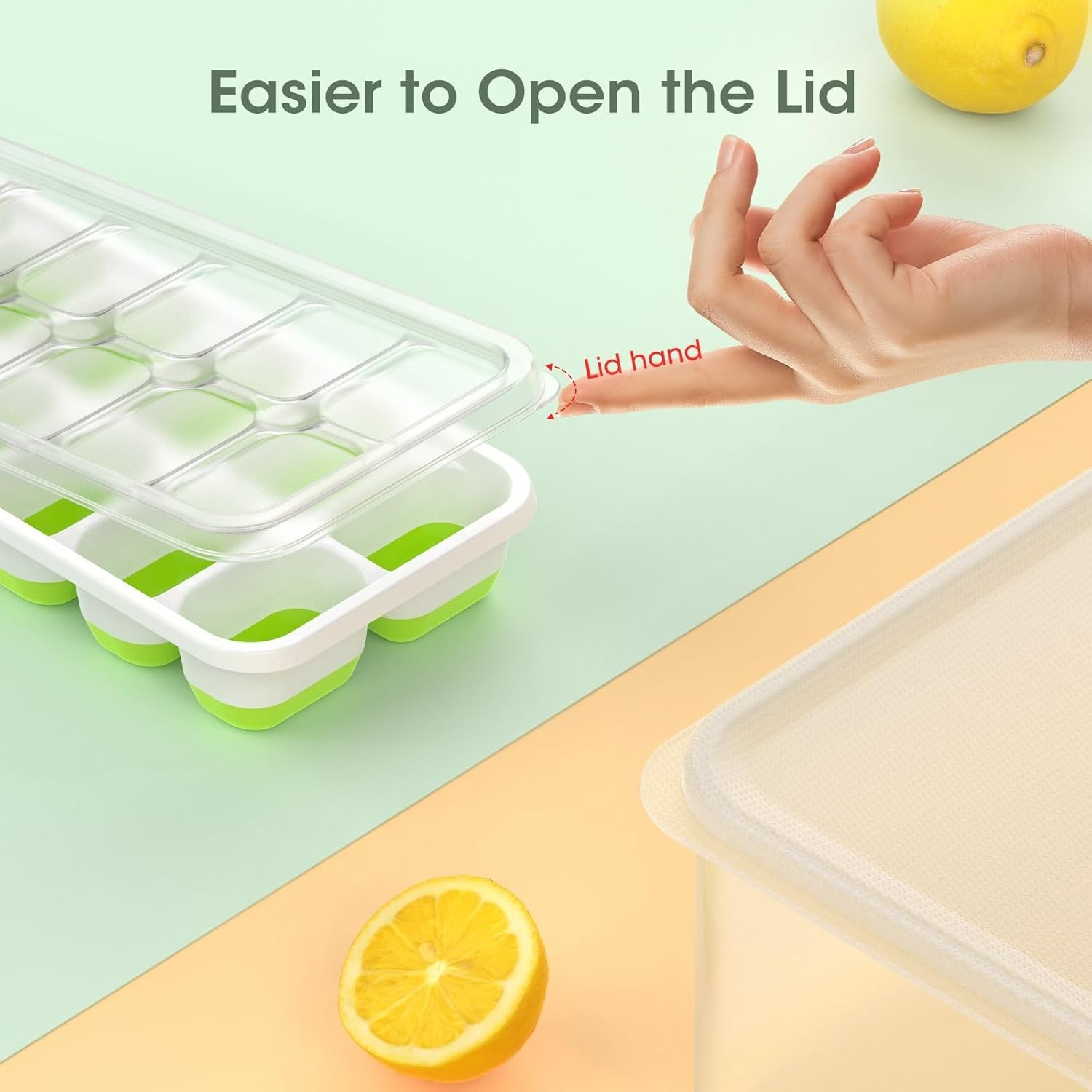 Complete Ice System: 4 Pack Stackable Silicone Ice Trays for Cocktails & Coffee