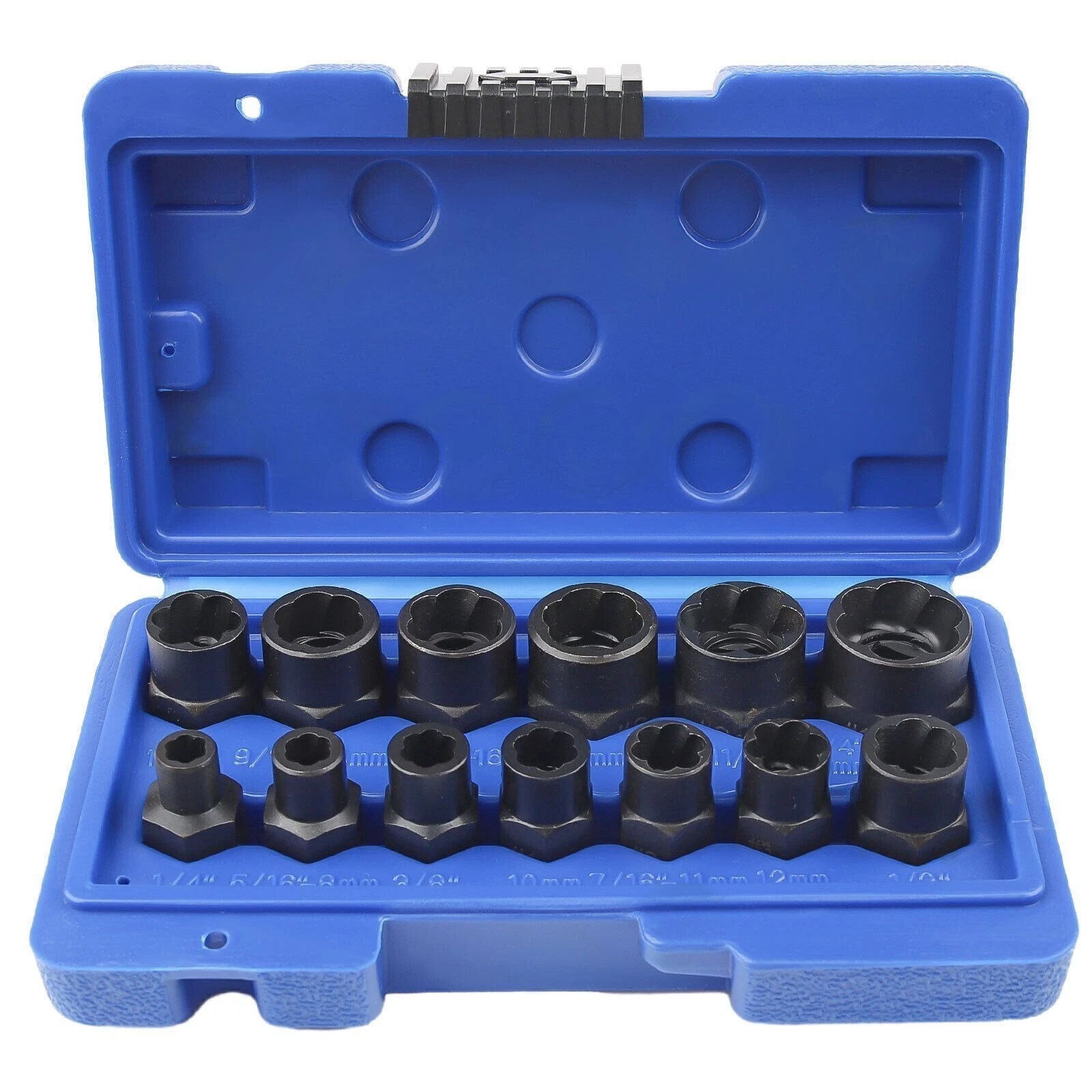 13PC Bolt Extractor Damaged Lug Nut Remover Twist Socket Extractor Tool 8-19MM