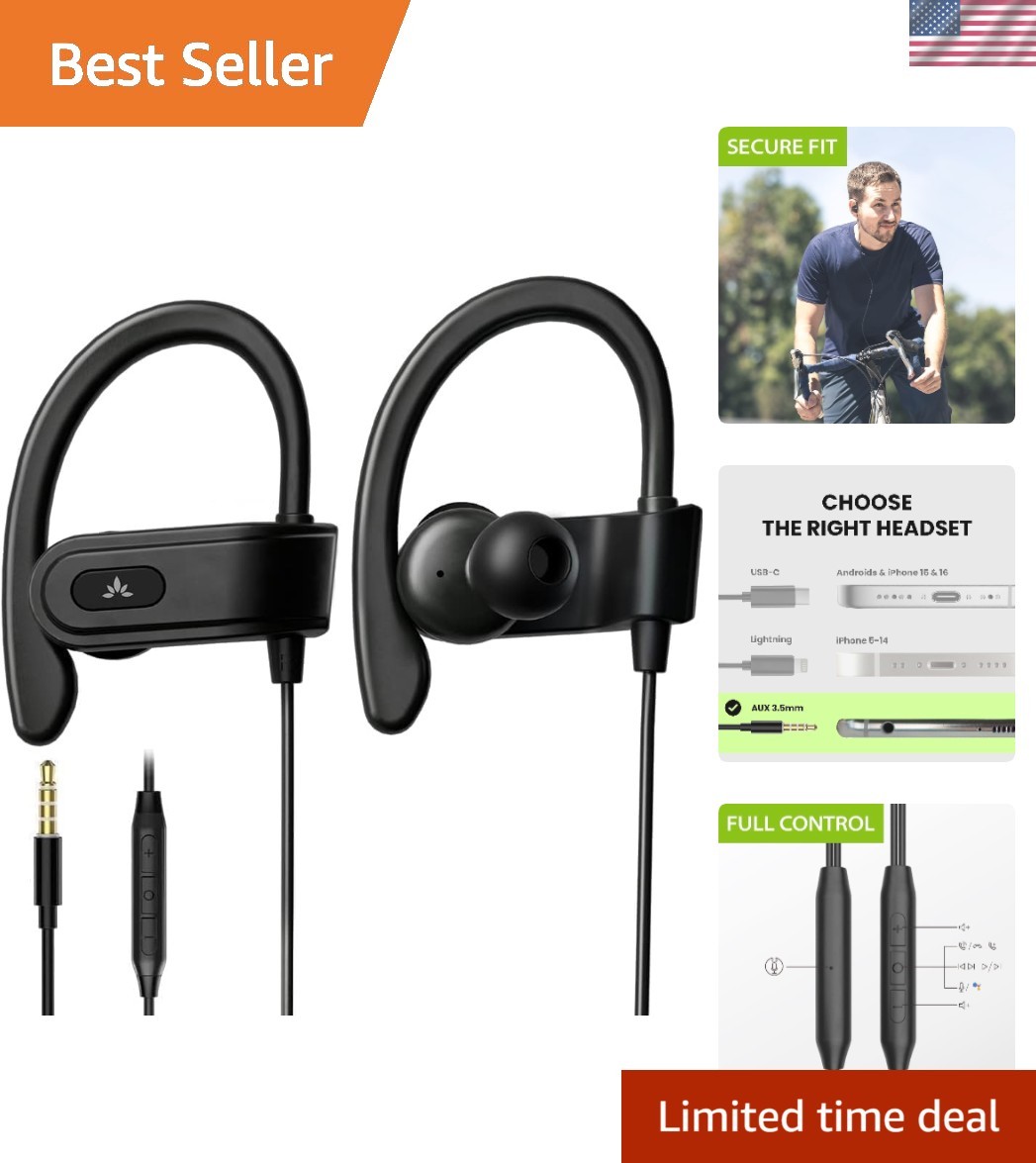 E171 AUX 3.5mm Wired Earbuds with Microphone - Perfect for Active Lifestyles
