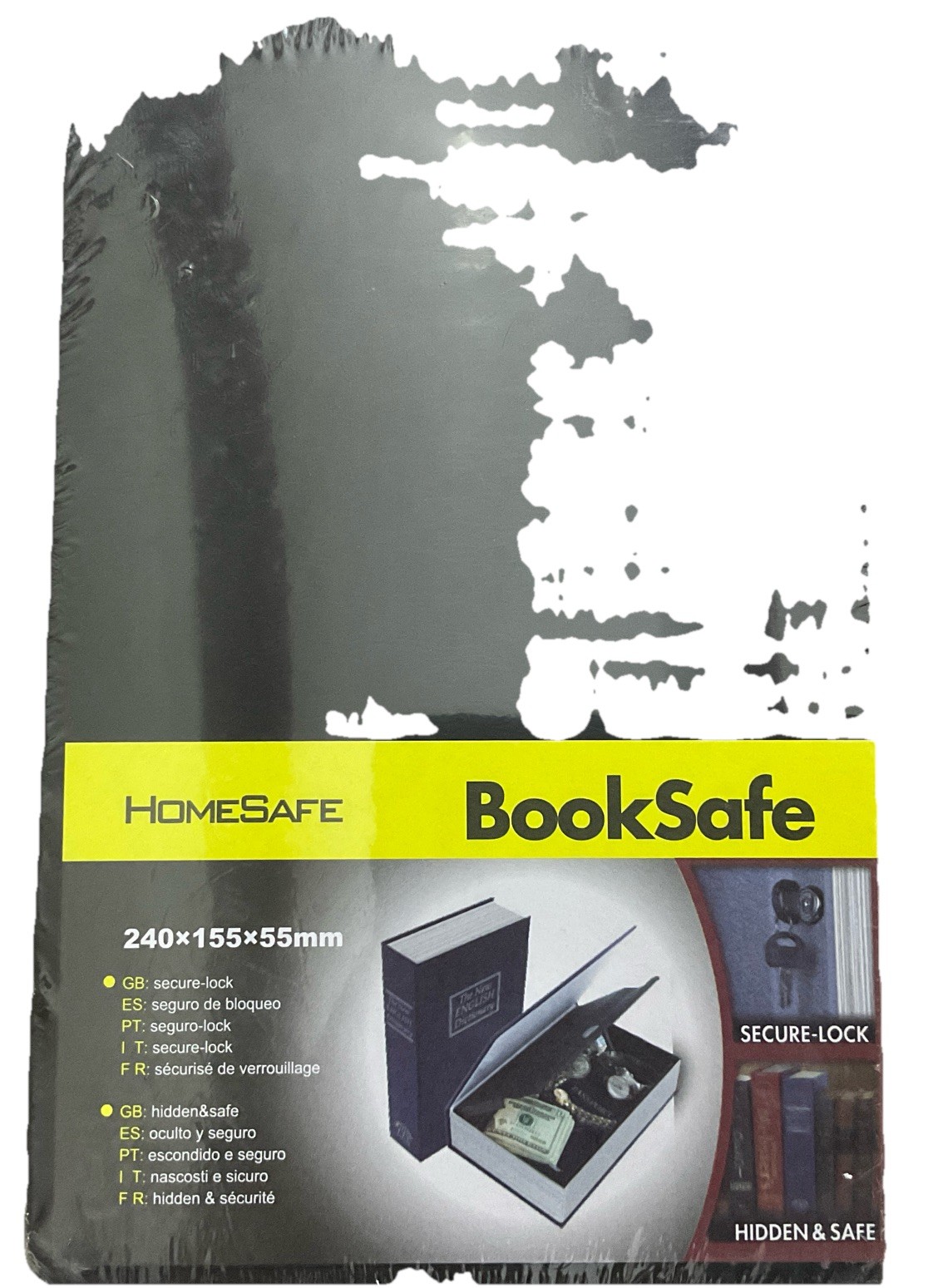 HomeSafe Dictionary Book Safe Diversion Hidden Security Stash Lock & Key Black