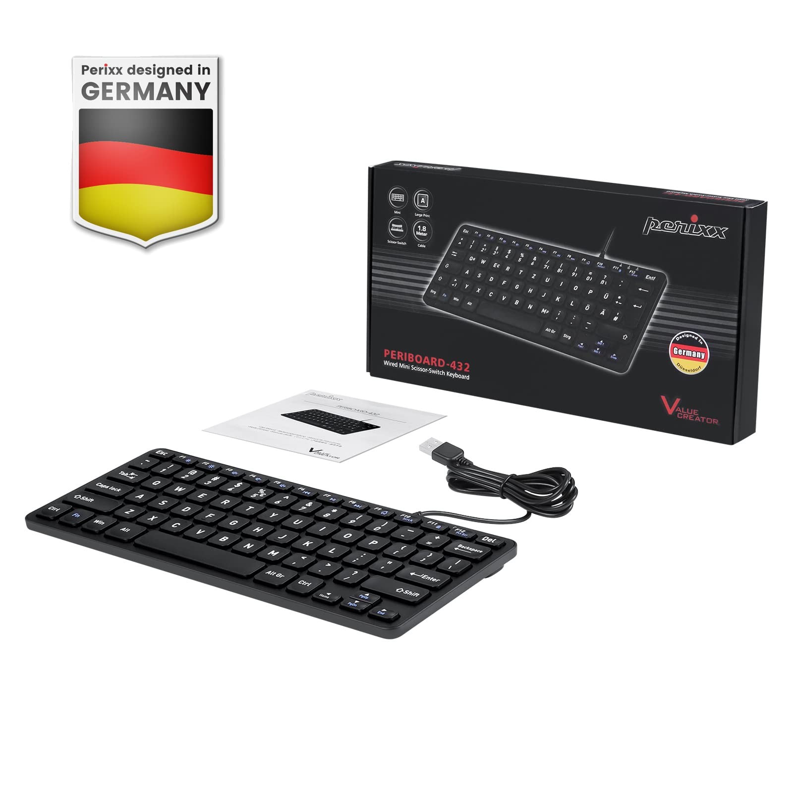 Perixx Periboard-432 Wired Mini Usb - X Type - Big - Us English