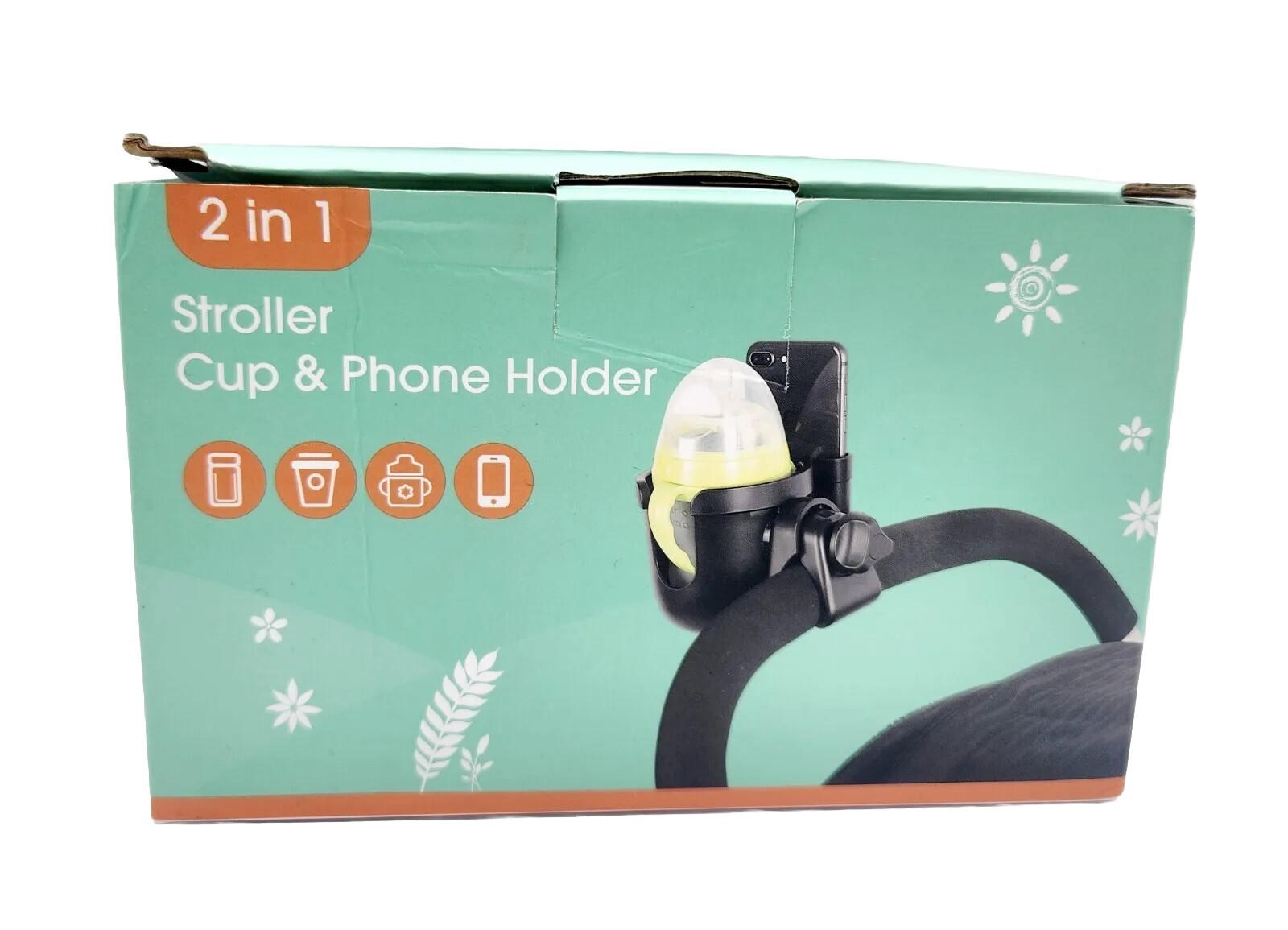 Accmor Stroller Cup Holder with Phone Holder, Bike Cup Holder, Universal, NEW