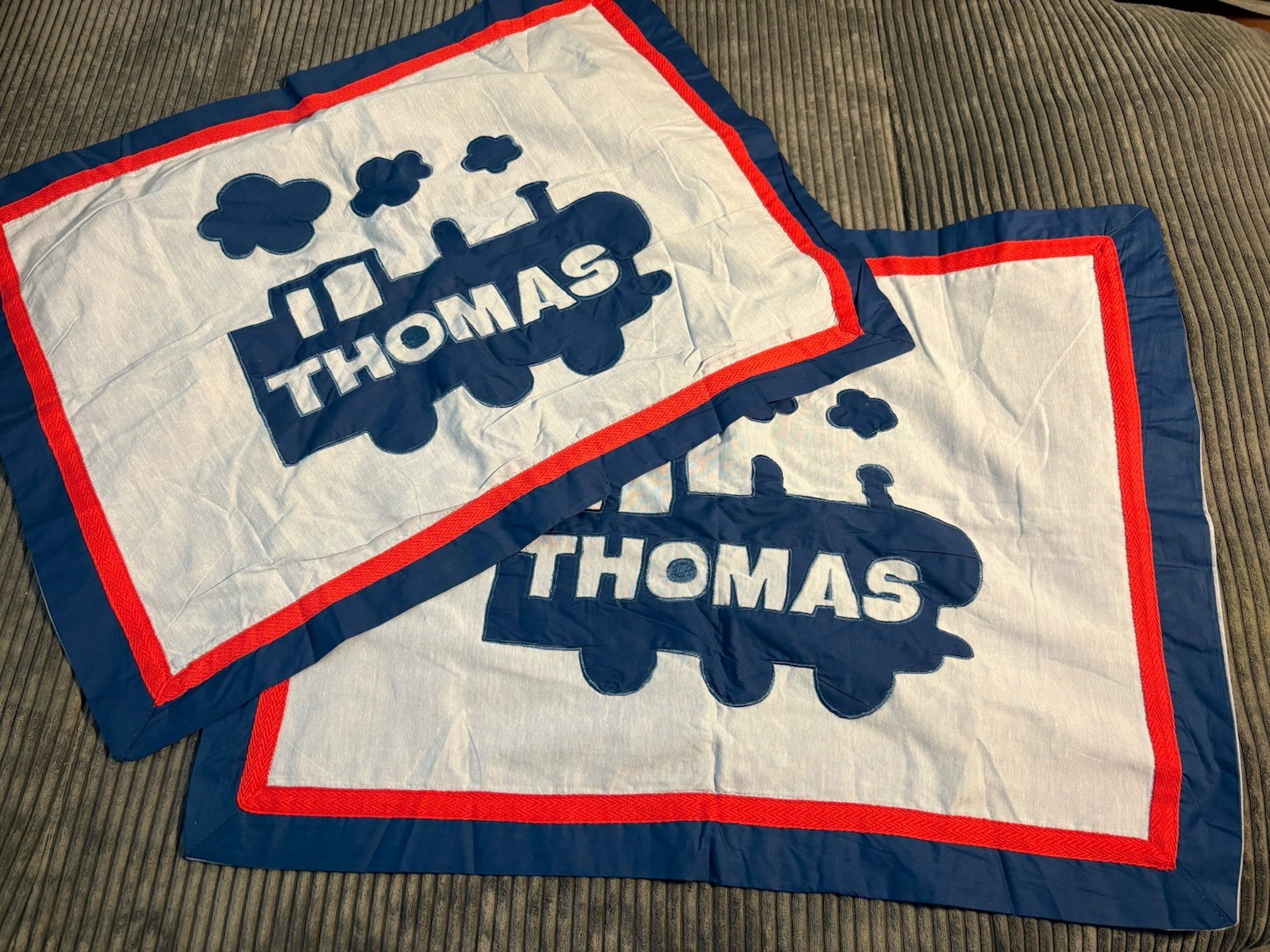 Thomas The Train Standard Pillow Cases/shams Set Of 2 Blue Kids Bedding
