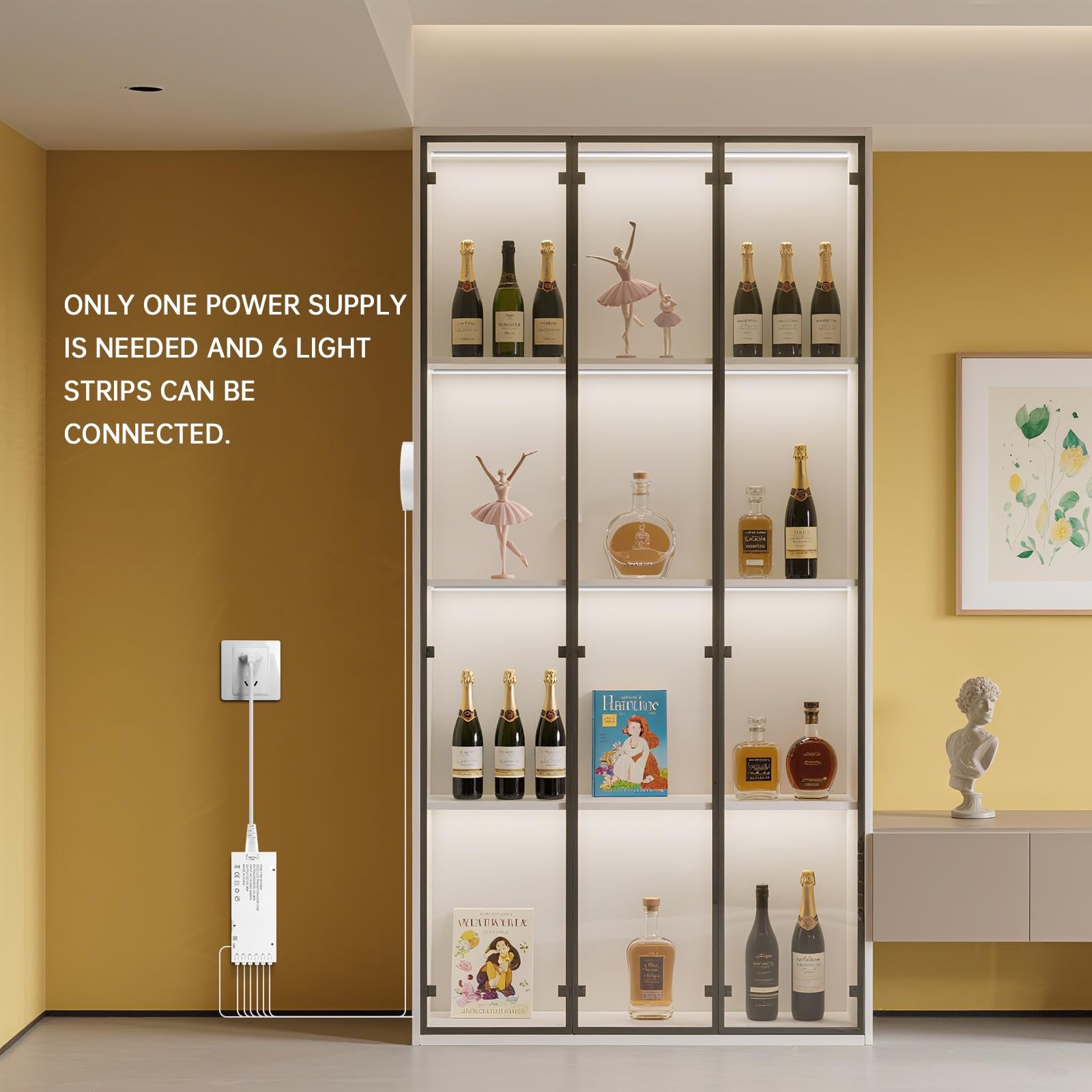 6 PCS 12 Inch Under Cabinet Lighting,Parallel Connection Dimmable Light Bar,C...