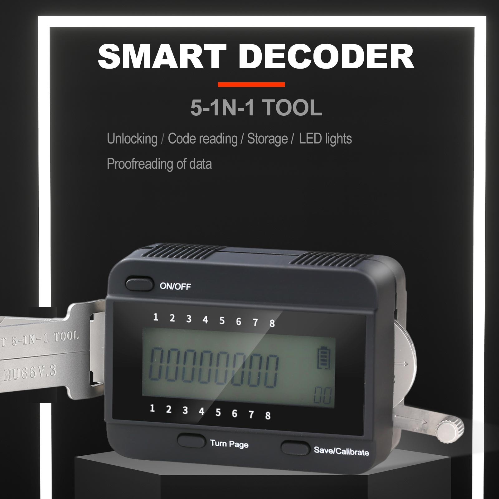 5 In 1 Smart Decoder HU66V.3 NP Tool Code Read Storage LED Lighs for HU66 Car US
