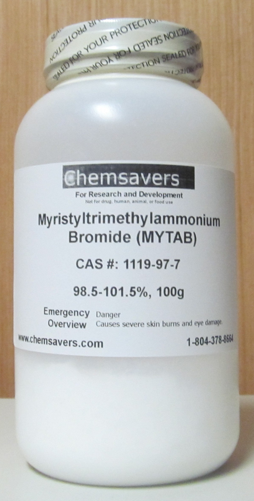 Myristyltrimethylammonium Bromide (MYTAB), 98.5-101.5%, 100g