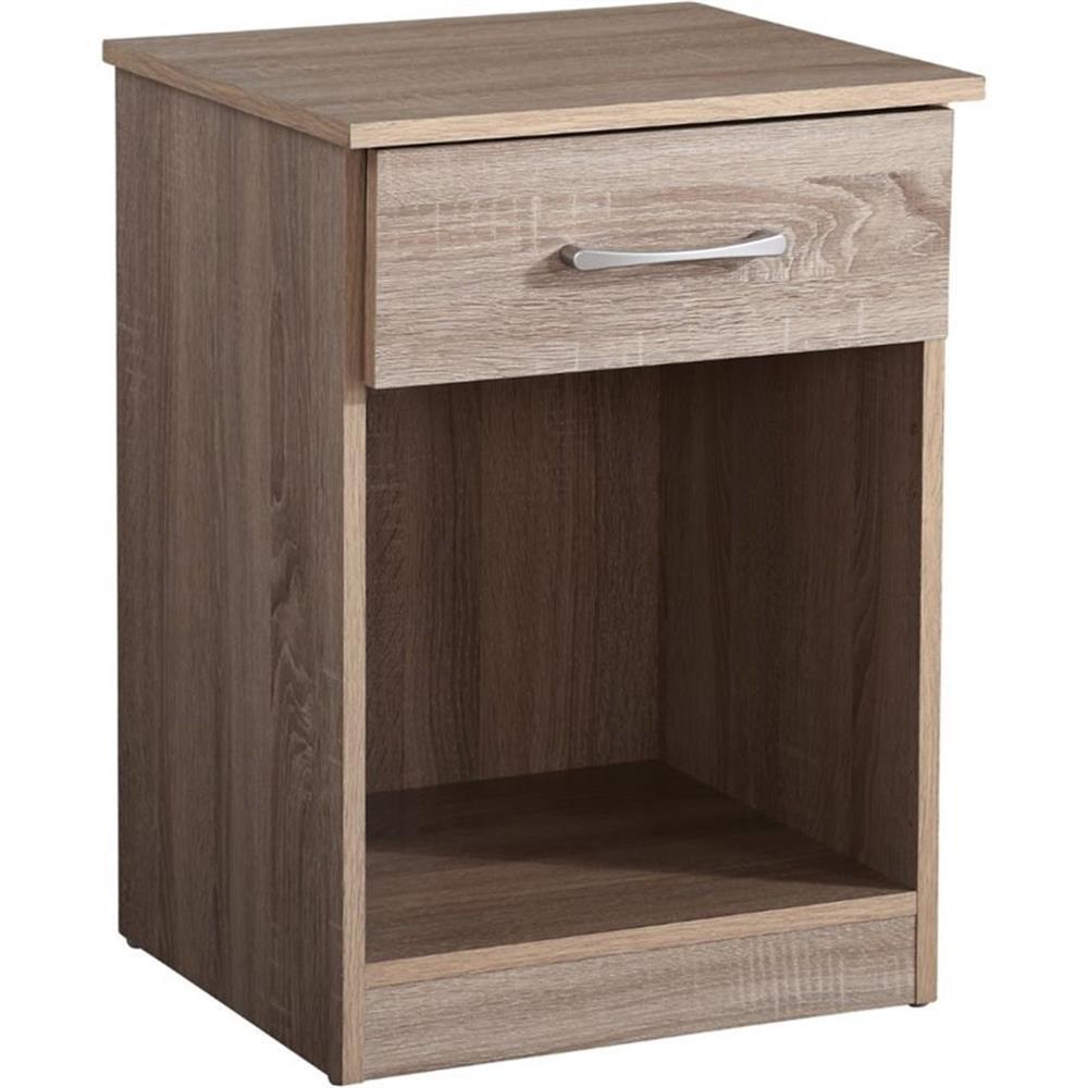 Glory Furniture Lindsey Manufactured Wood 1-Drawer RTA Nightstand in Sandle Wood