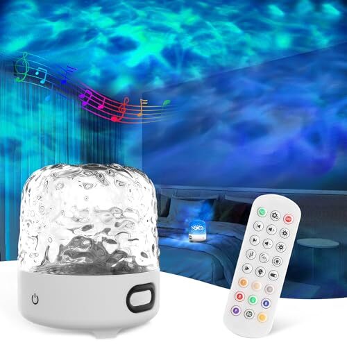 Ocean Wave Night Light Cordless Projector Lamp 16 colors