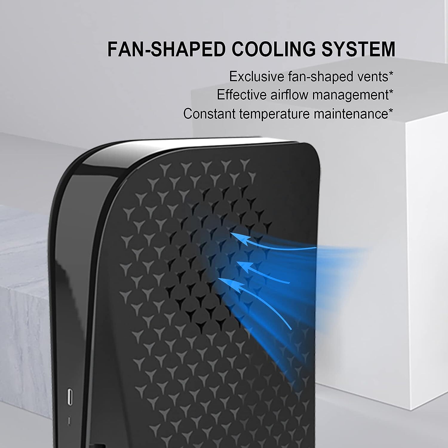 PS5 Console Panel with Fan Vent, Anti-Scratch ABS Case for Digital Edition