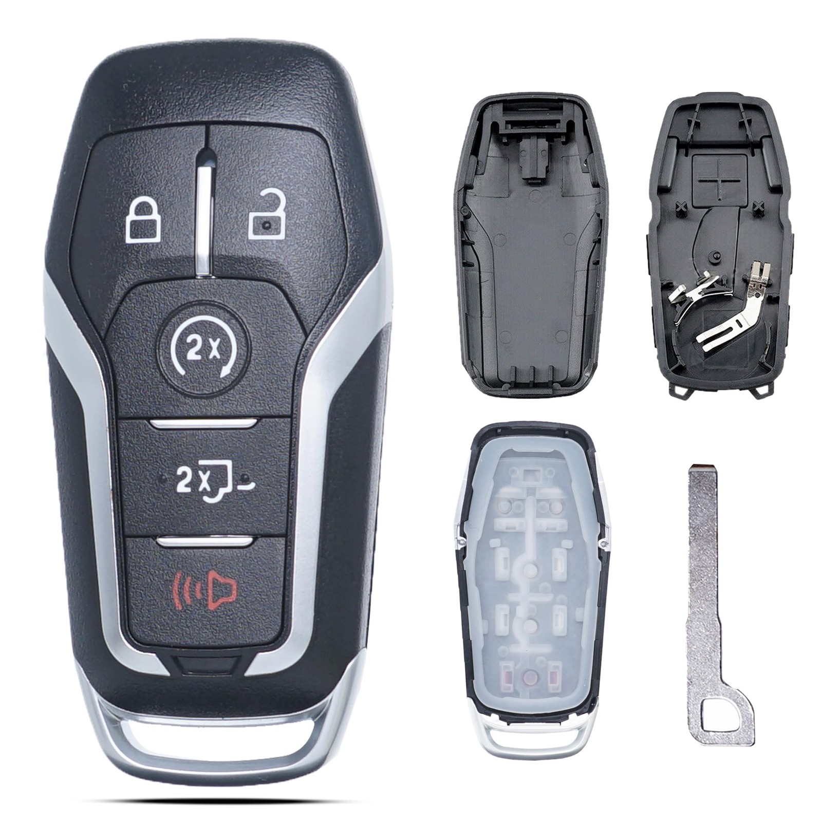 SUPALAND Key Fob Shell Case Cover Replacement Fits for Ford F150 F250 Black